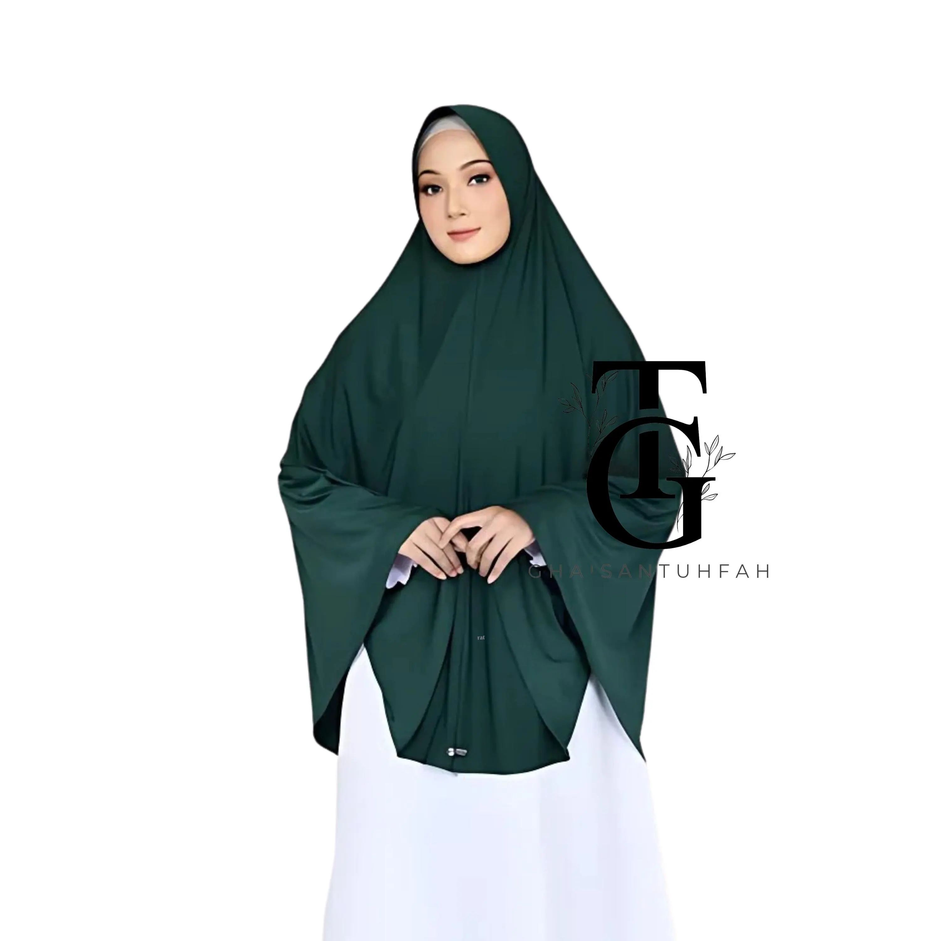 Khimar Bergo Syari Instant Jersy, Hajj Umrah Veil Covers Wrists, Modest Islamic Scarf, Elegant Hijab Head Cover, Religious Headwear GT72 - image 3