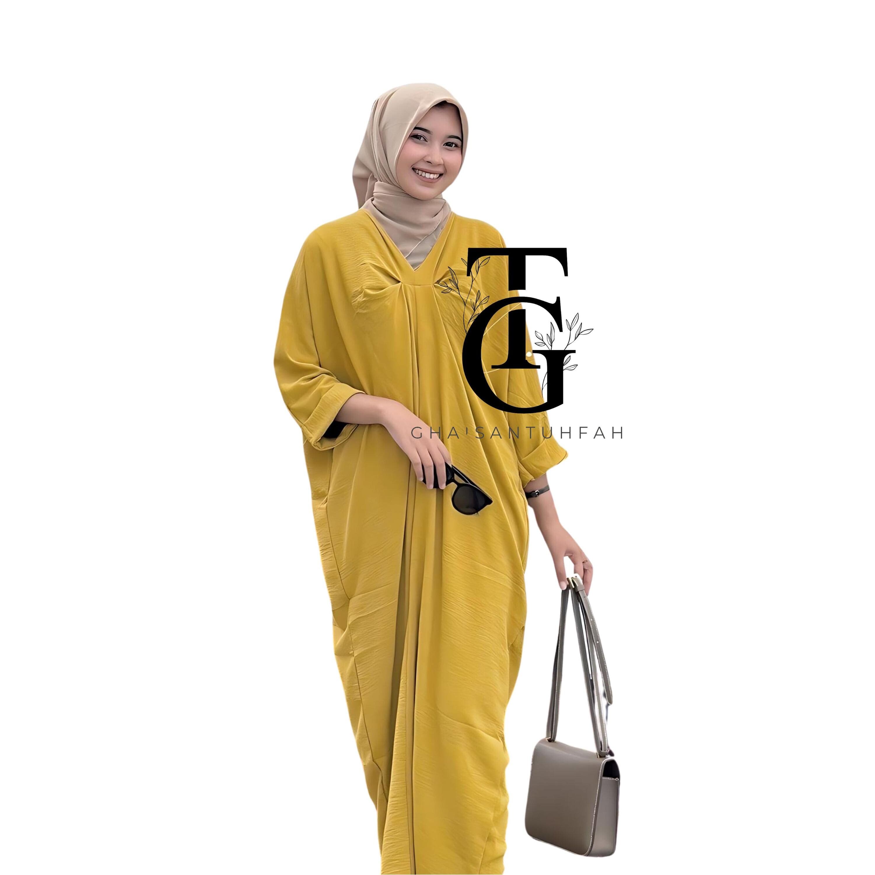 Abaya Kaftan dress crinkle airflow, Dress Muslim, Modest Maxi Dress, Islamic Clothing, Traditional Robe, Ramadan Outfit, Islamic Gift GT06 - image 4