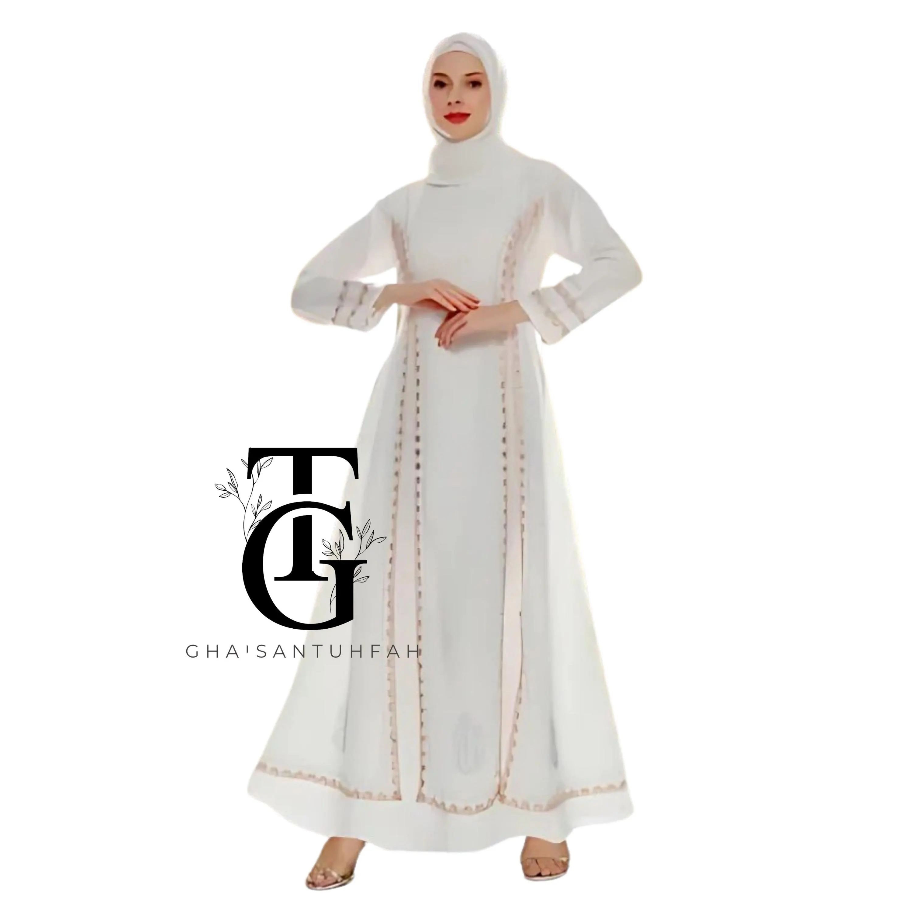 Luxury Turkey white abaya, Muslim dress, Modest Maxi Dress, Islamic Clothing, Traditional Robe, Ramadan Outfit, Islamic Gift GT51