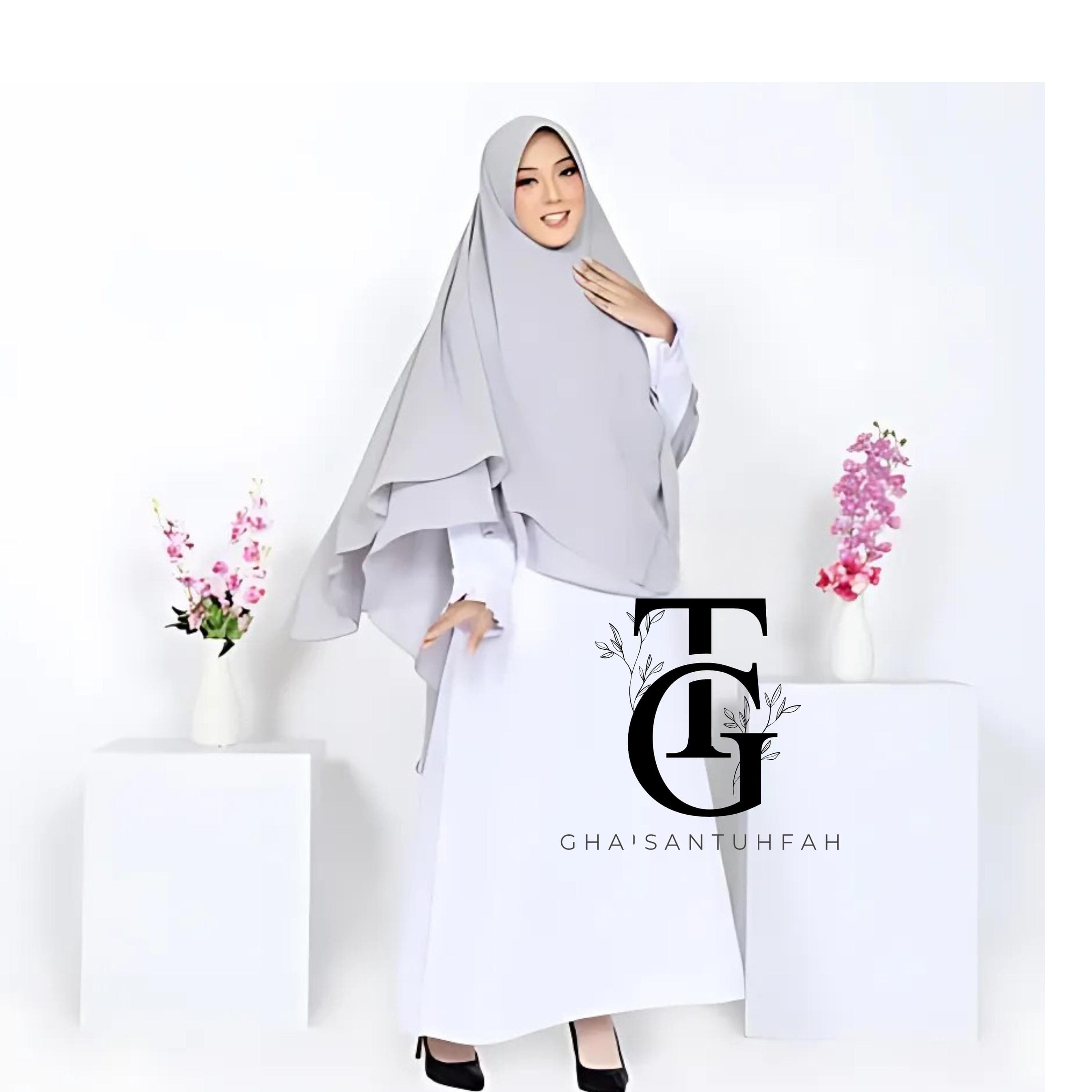Khimar Bergo Instant Two-Layer Syari Veil, Solid Color Headscarf, Modest Islamic Scarf, Elegant Hijab Head Cover, Religious Headwear GT80 - image 4