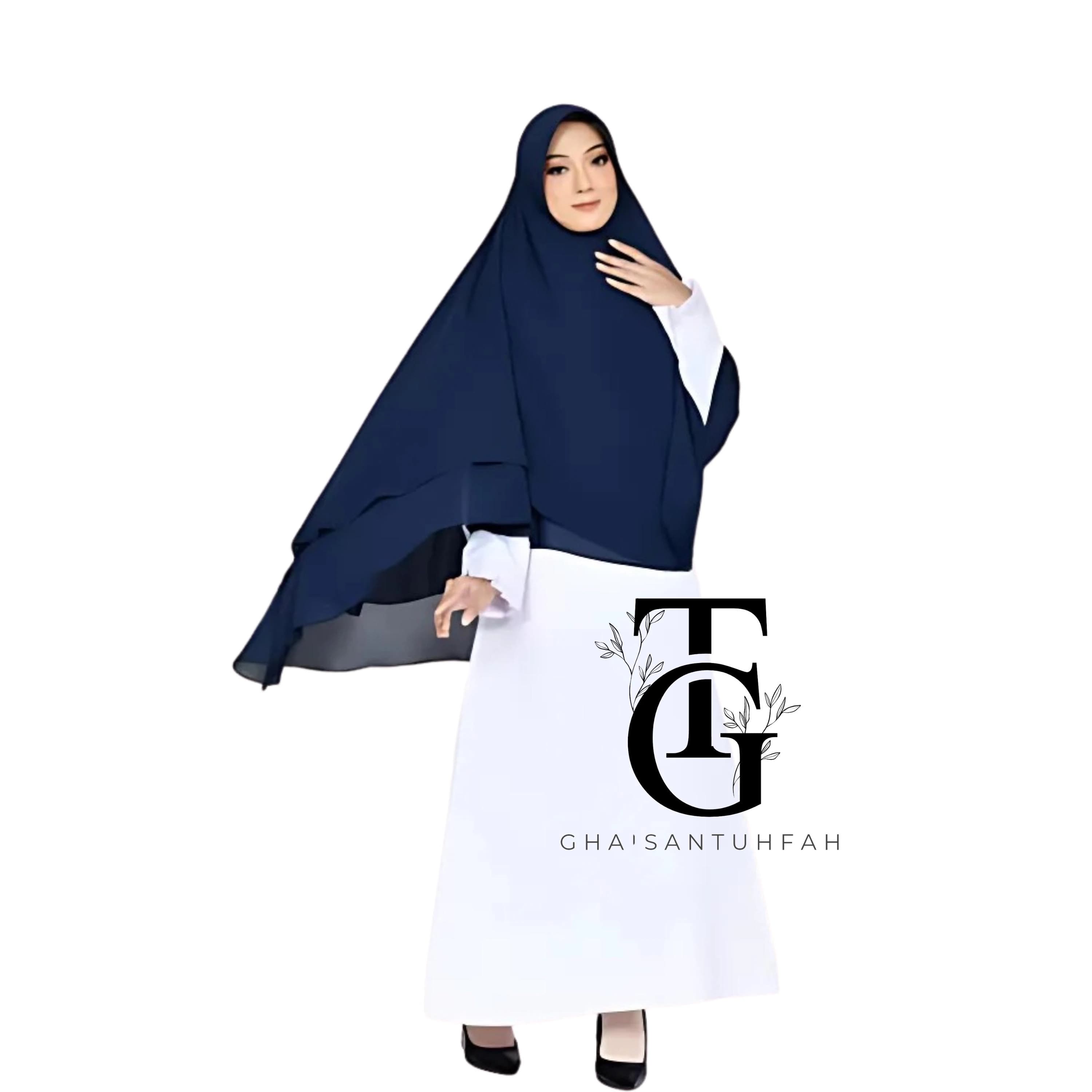 Khimar Bergo Instant Two-Layer Syari Veil, Solid Color Headscarf, Modest Islamic Scarf, Elegant Hijab Head Cover, Religious Headwear GT80 - image 3