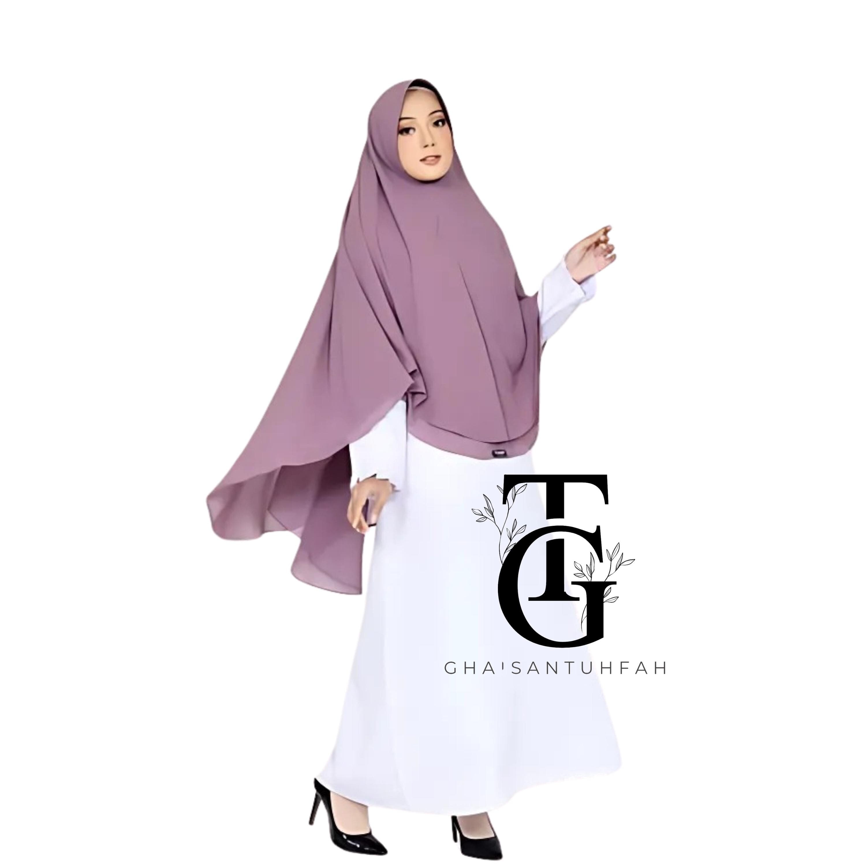 Khimar Bergo Instant Two-Layer Syari Veil, Solid Color Headscarf, Modest Islamic Scarf, Elegant Hijab Head Cover, Religious Headwear GT80 - image 5