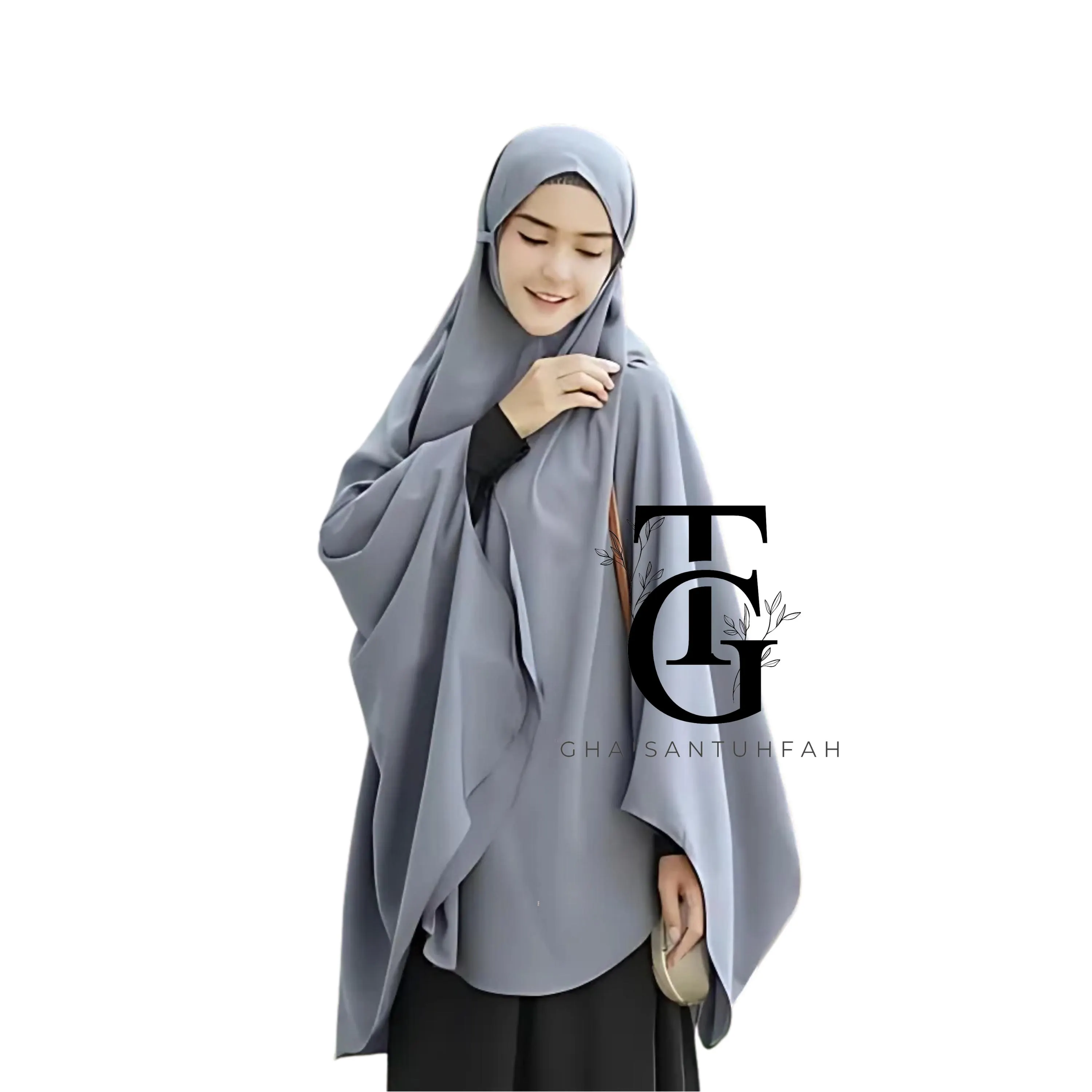 Syari Instant Khimar with niqab, Instan Veil, Solid Color Headscarf, Modest Islamic Scarf, Elegant Hijab Head Cover, Religious Headwear GT77 - image 3