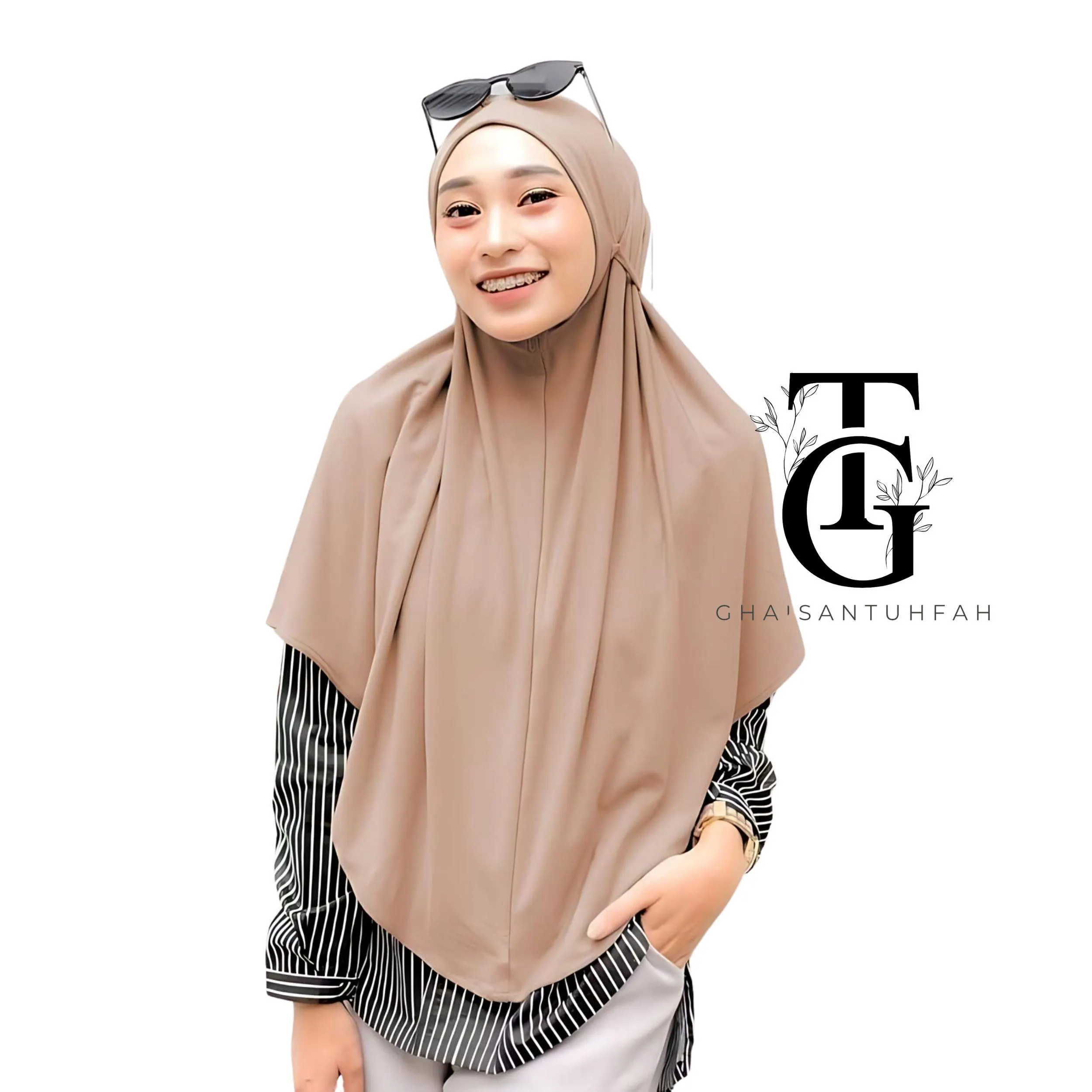 Syari Instant Khimar, Simple Jersey Hijab, Solid Color Headscarf,Modest Islamic Scarf, Elegant Hijab Head Cover, Religious Headwear GT10 - image 5