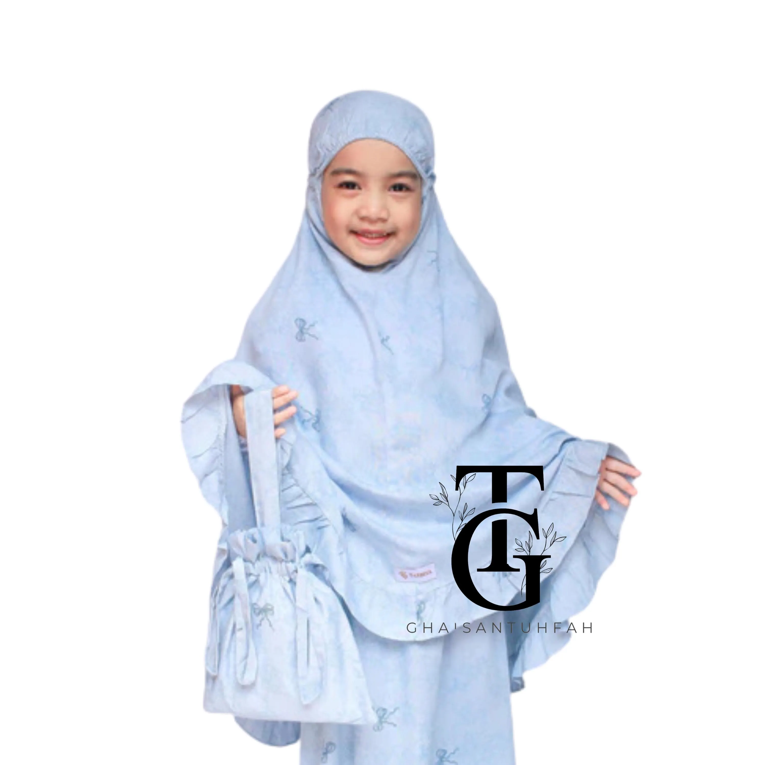 Children's Prayer Robe with Motif, Children's Prayer Robe 4-14 Years, Islamic Prayer Set for Women, Modest Prayer Clothing GT87
