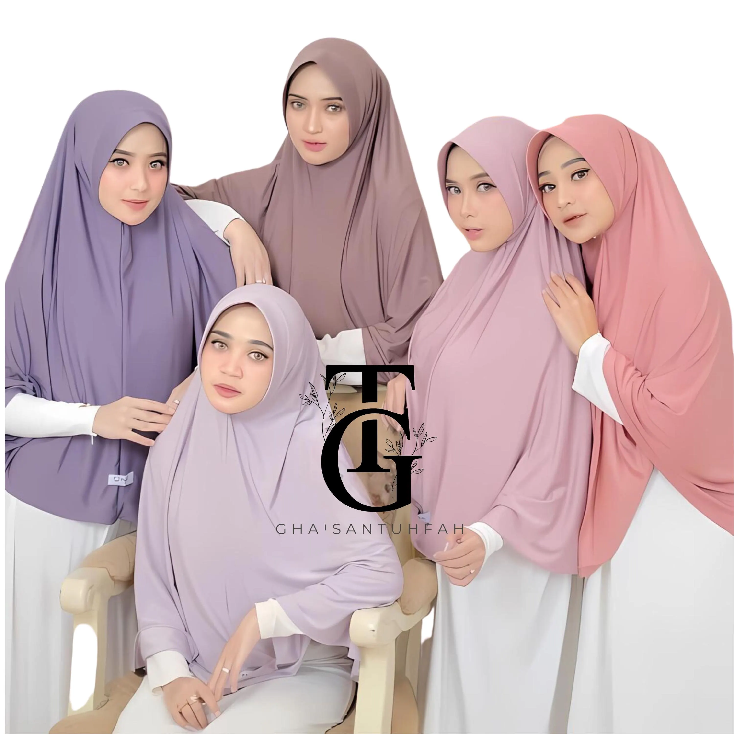 Hijab Bergo Instant Syari Pet Jersey, Solid Color Headscarf, Modest Islamic Scarf, Elegant Hijab Head Cover, Religious Headwear GT25 - image 3