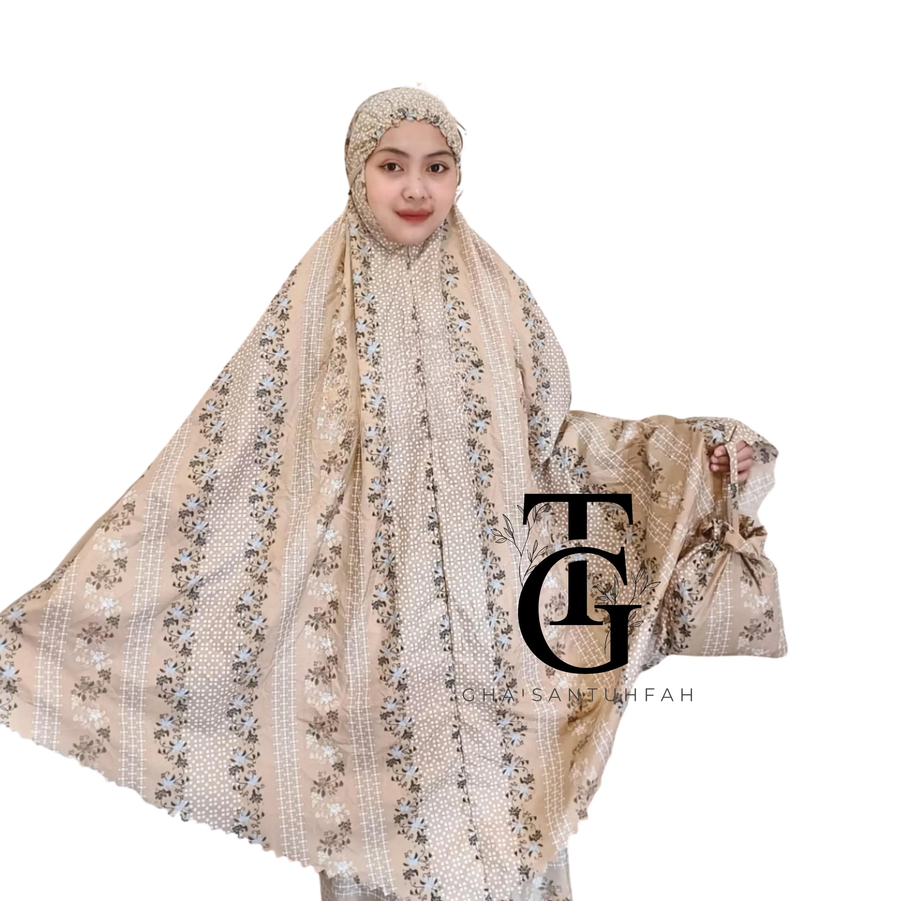 Adult Mukena, Travel Mini Pouch, Zipper Forehead Rubber,  Islamic Prayer Set for Women, Mukena for Women Muslim, Modest Prayer Clothing GT83
