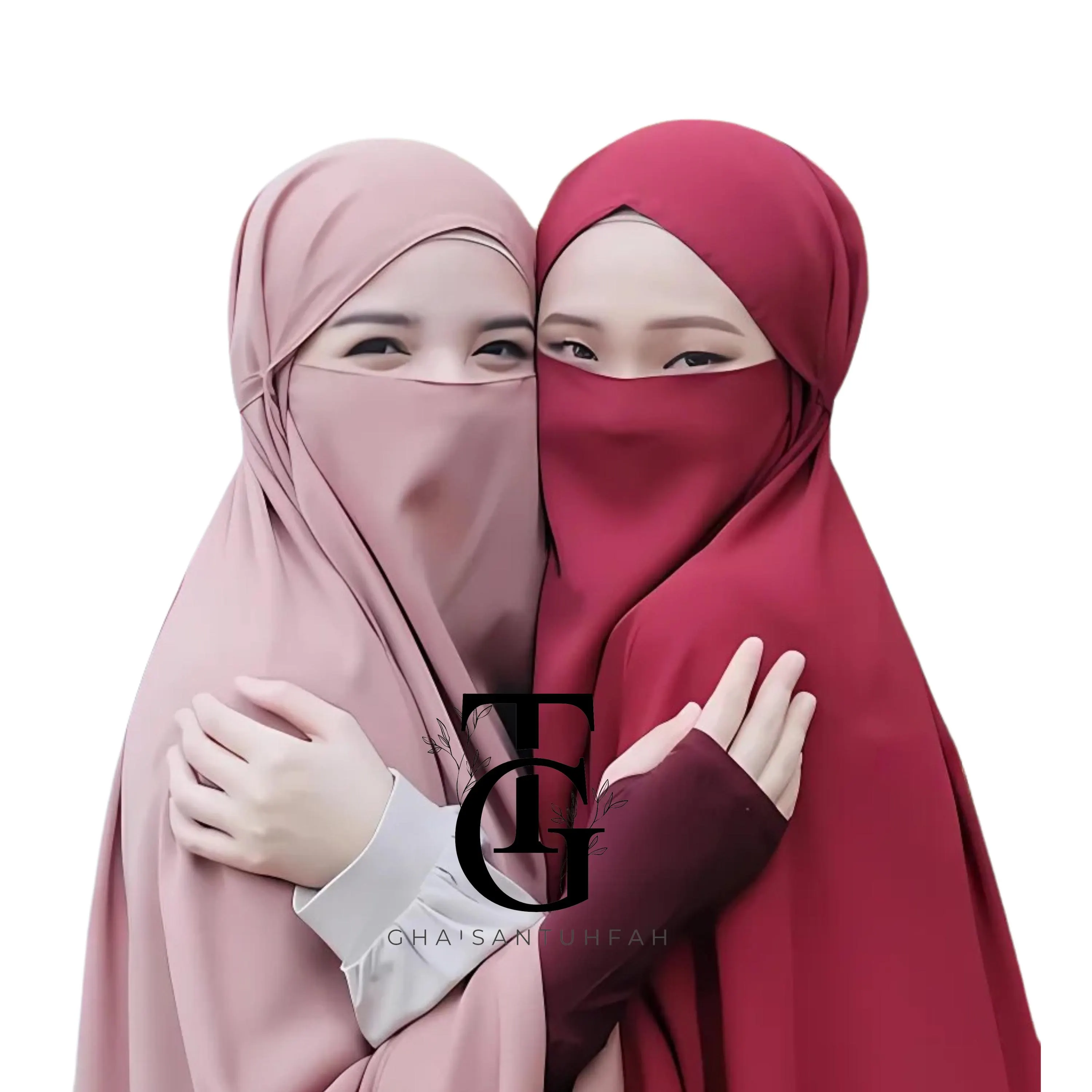 Syari Instant Khimar with niqab, Instan Veil, Solid Color Headscarf, Modest Islamic Scarf, Elegant Hijab Head Cover, Religious Headwear GT77 - image 5