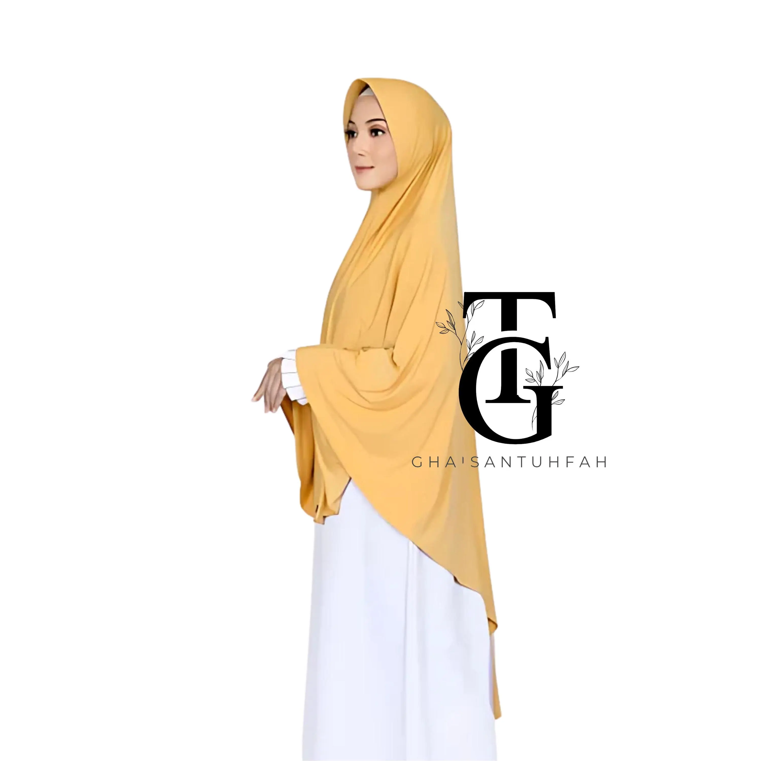 Khimar Bergo Syari Instant Jersy, Hajj Umrah Veil Covers Wrists, Modest Islamic Scarf, Elegant Hijab Head Cover, Religious Headwear GT72