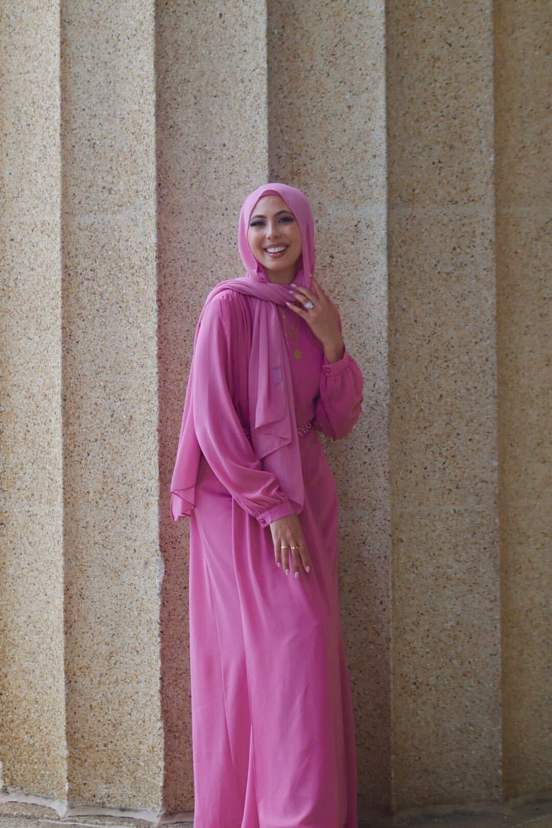 Kalina Abaya Dress with Pearl Belt, Modest Elegant Gown - image 5