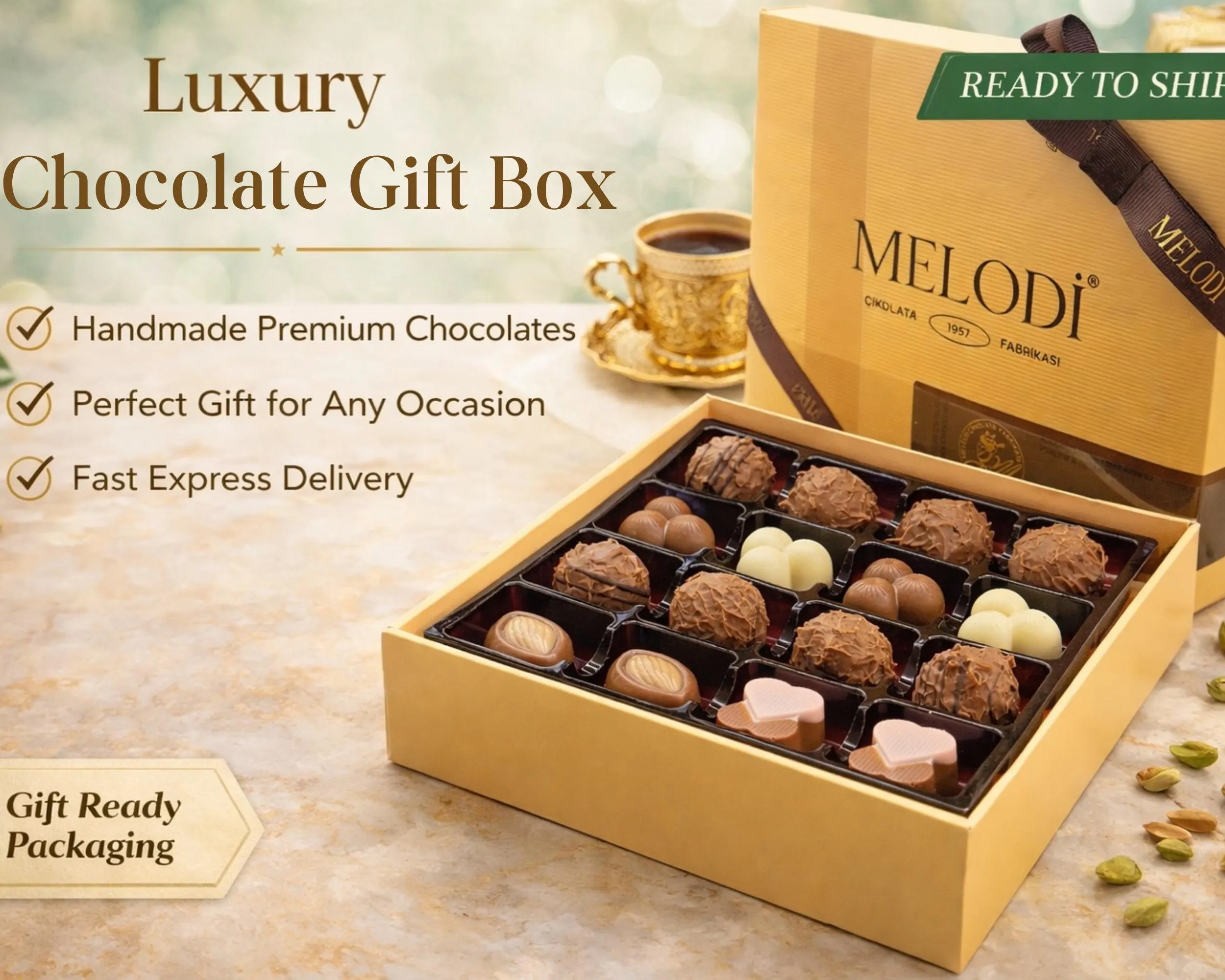 Luxury Truffle Chocolate Gift Box, Assorted Gourmet Flavors, Halal Snack - image 3