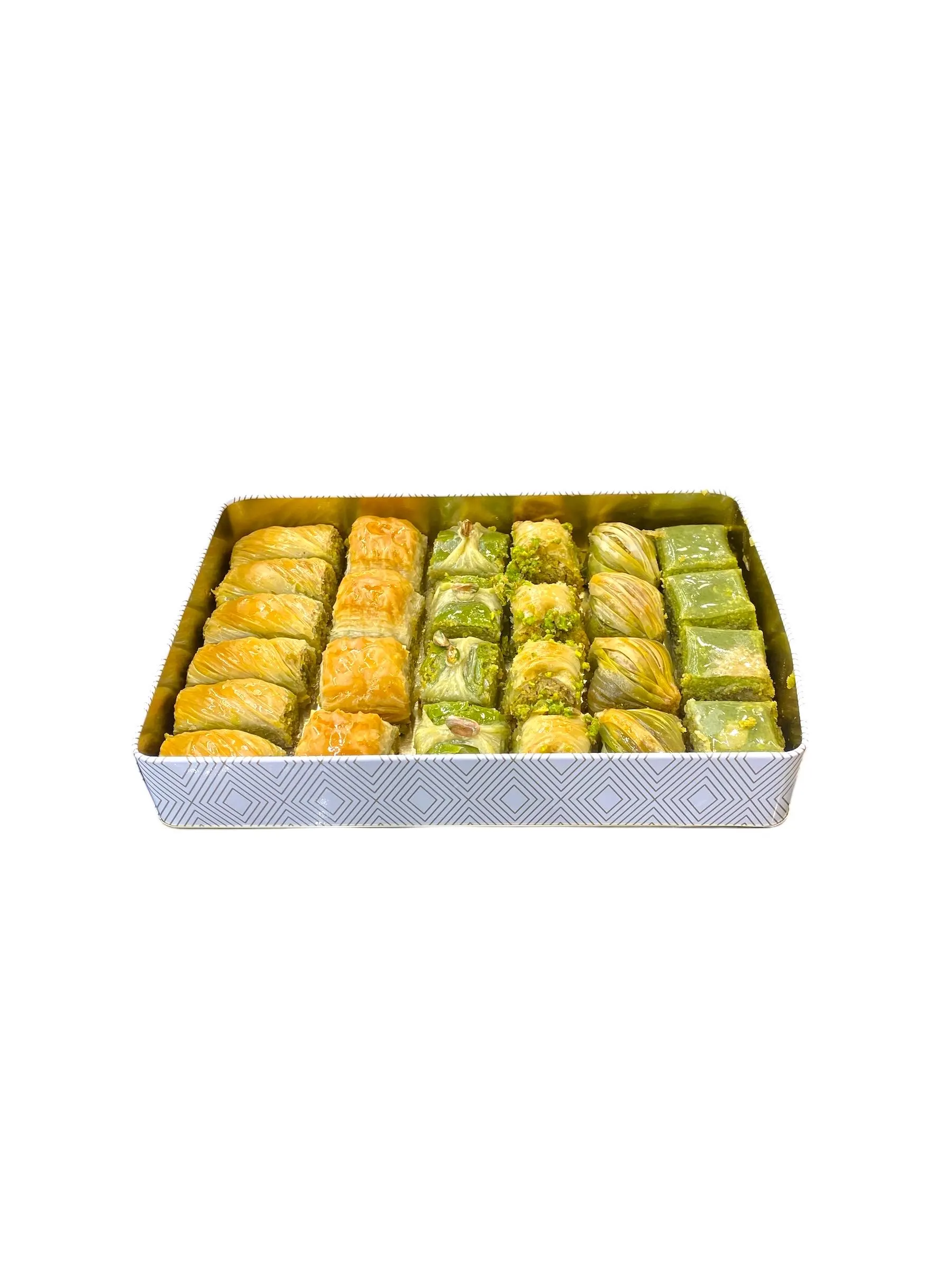 Turkish Baklava With Pistachio Gift Tin Box, Made İn Turkey, Bakery Dessert Box