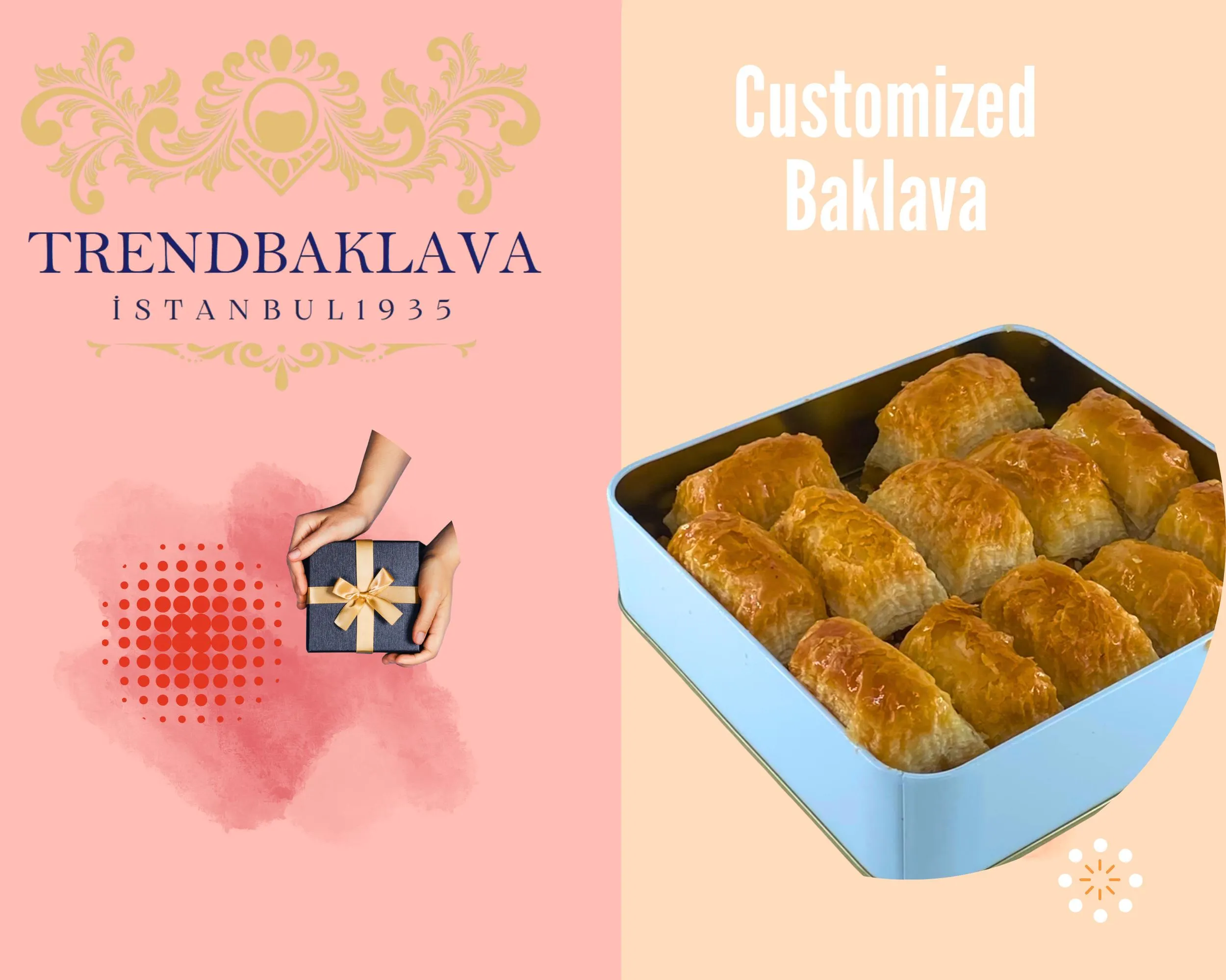 turkish baklava gift tin box freeshipping