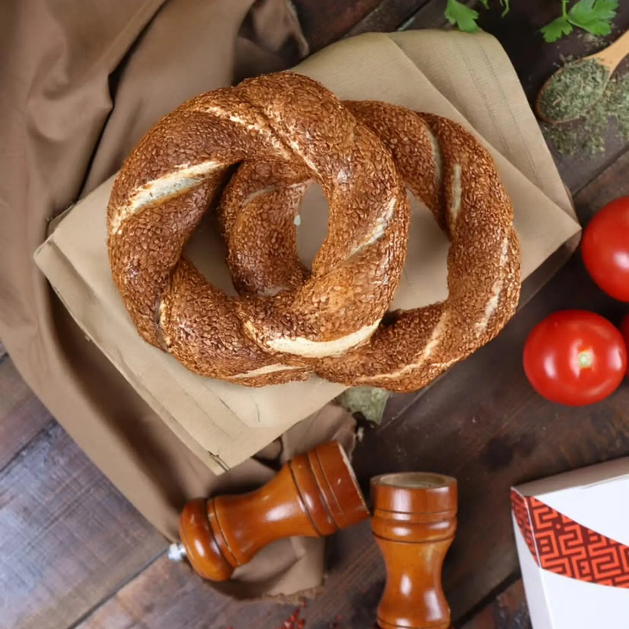 Handmade Turkish Sesame Bagels: Authentic Simit Bread, Traditional Breakfast Snack