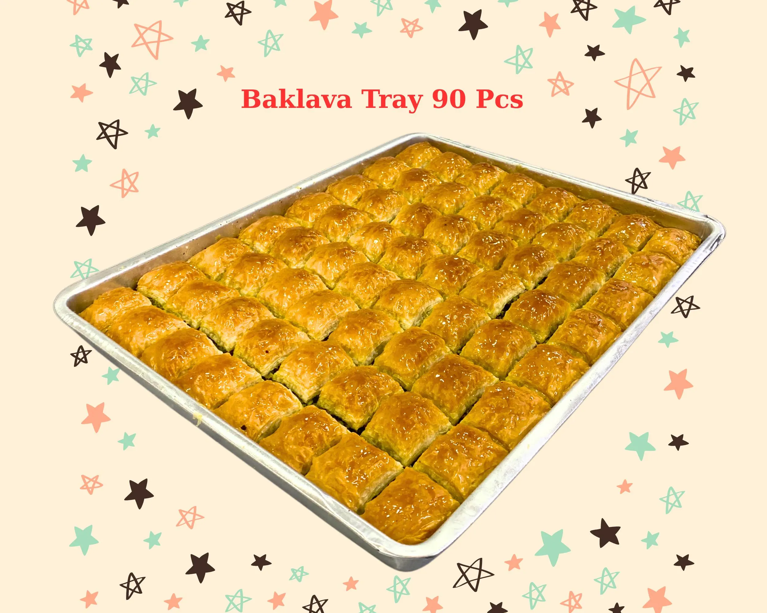 Turkish Baklava Tray 90 Pieces Wedding Dessert, Large Family Gift, Pistachio Baklava Istanbul - image 4