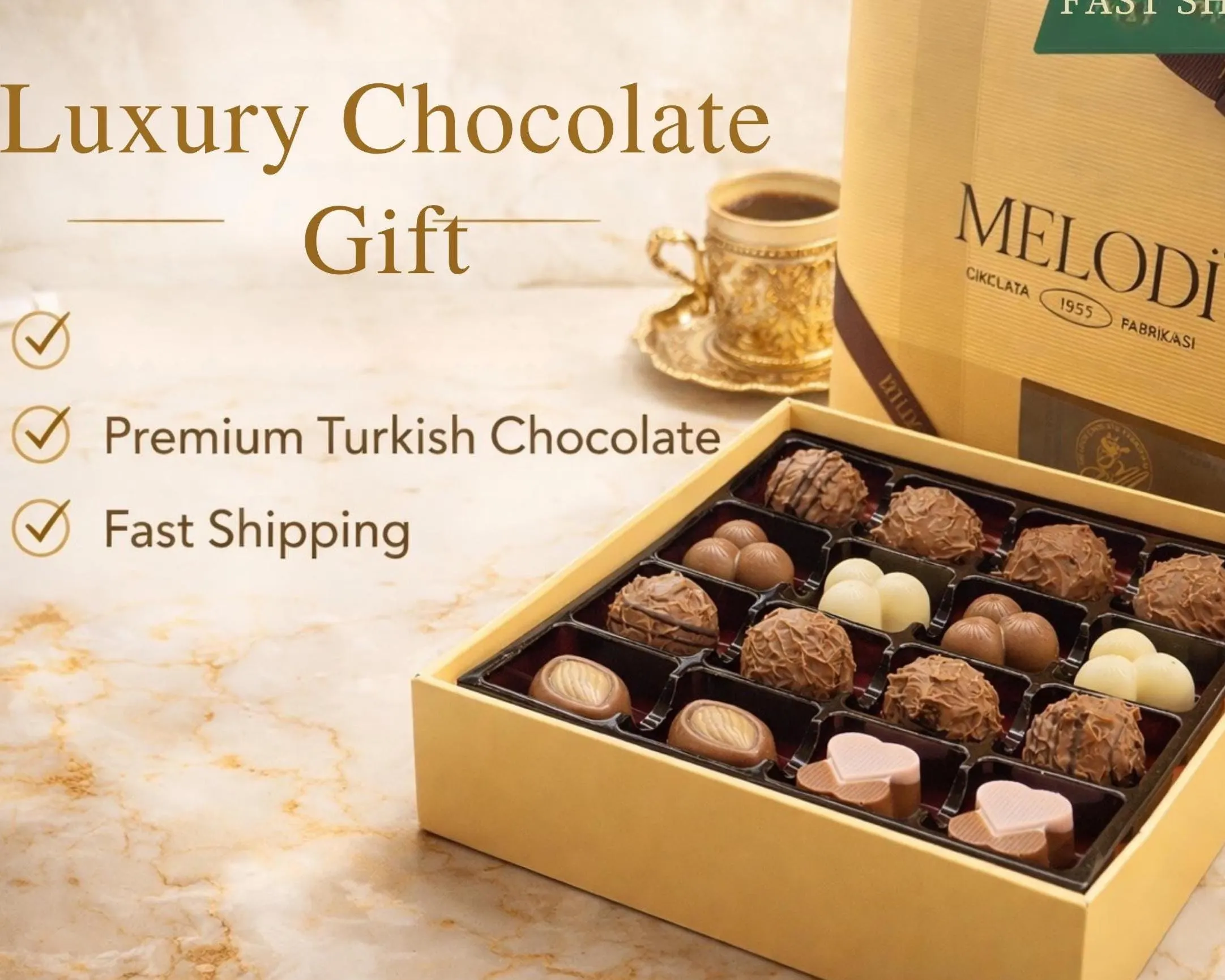 Luxury Chocolate Gift Box for Mother's Day Handmade Turkish Sweets Pistachio Chocolate Elegant Packaging Gift for Mom