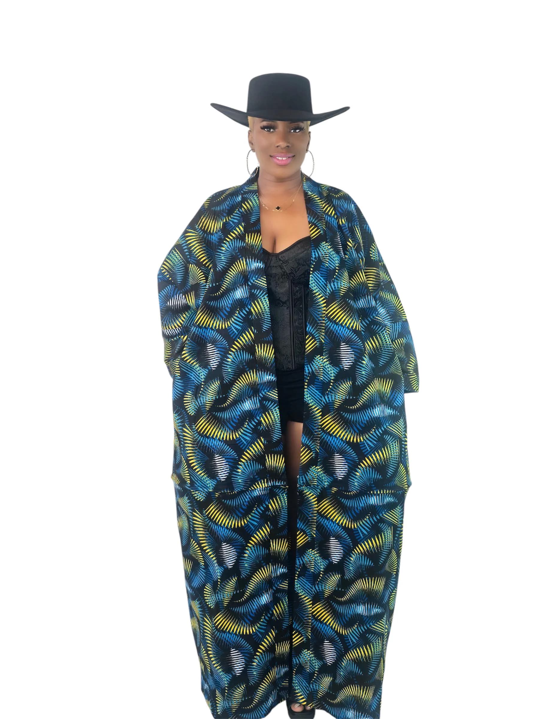 Ankara Kimono Maxi Dress: Convertible African Print Gown