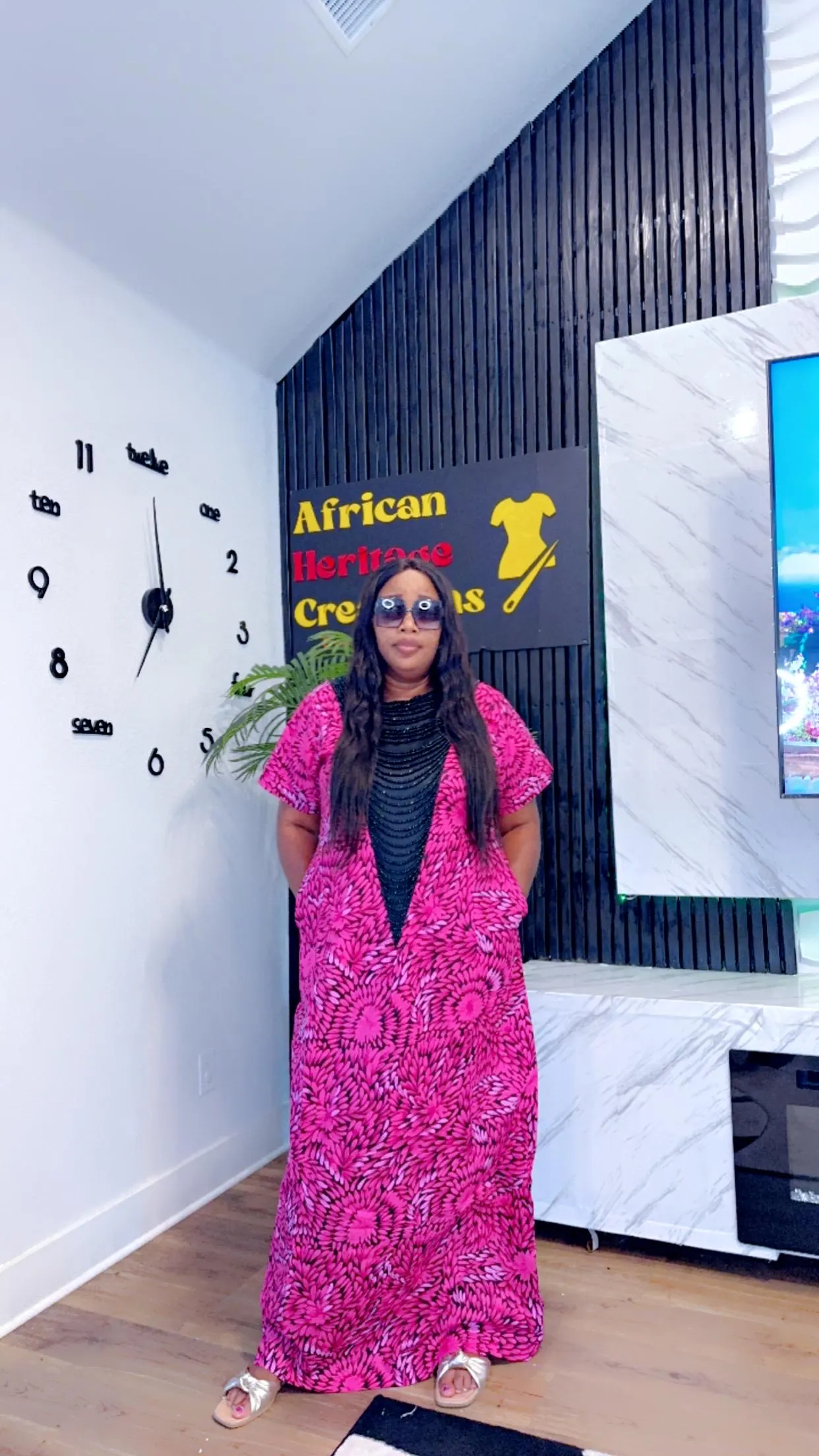 Beaded Ankara Print Kaftan: African Bubu Gown