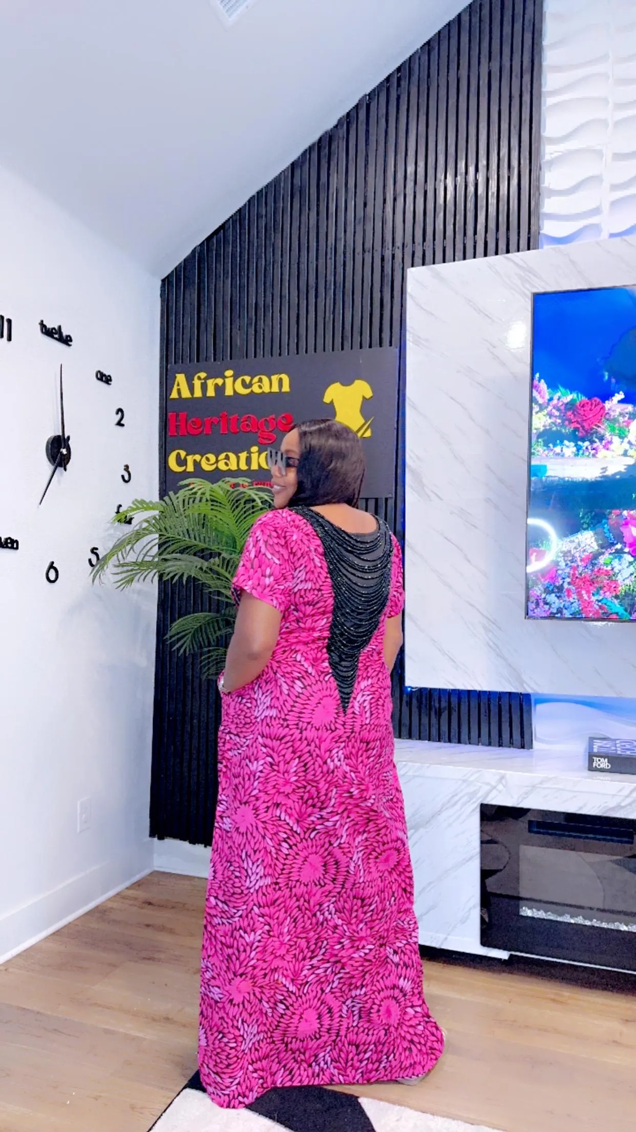 Beaded Ankara Print Kaftan: African Bubu Gown - image 3