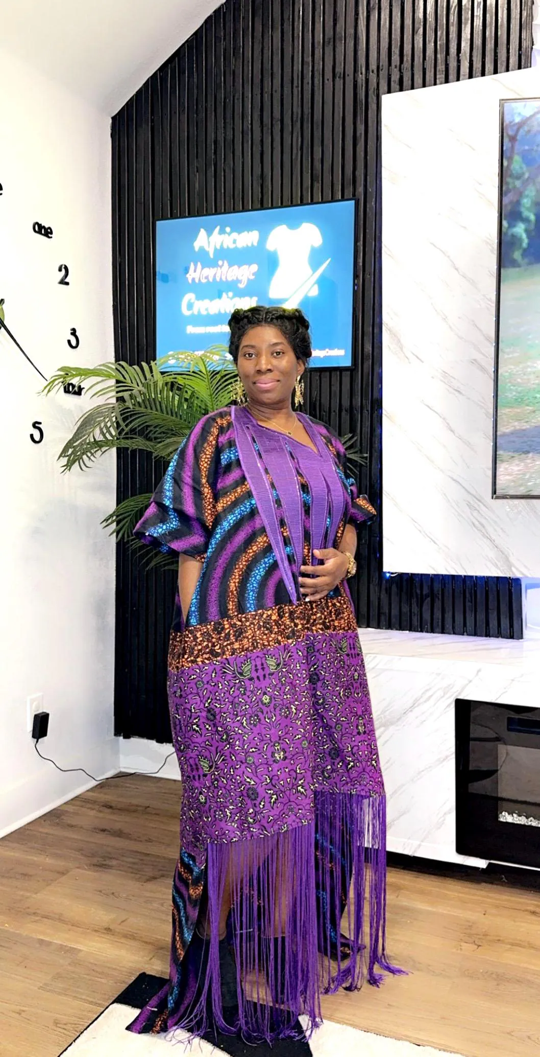 Embroidered Ankara Maxi Bubu Dress: African Print Cotton Gown - image 3