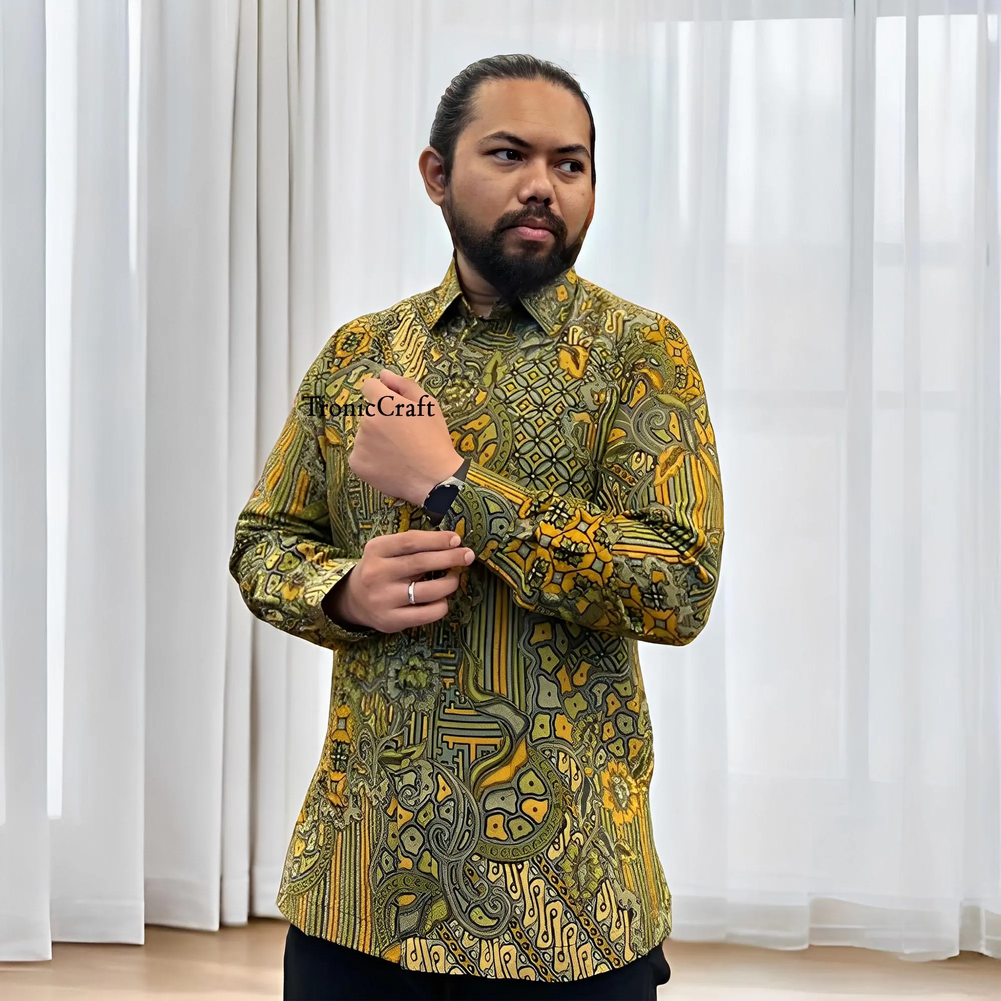 Gribik Lasem Muda Men's Batik Shirt Slim Fit and Premium Dobby Cotton,Men Batik,Batik,Men Batik Shirt,Men's Batik Shirts,Batik Shirt