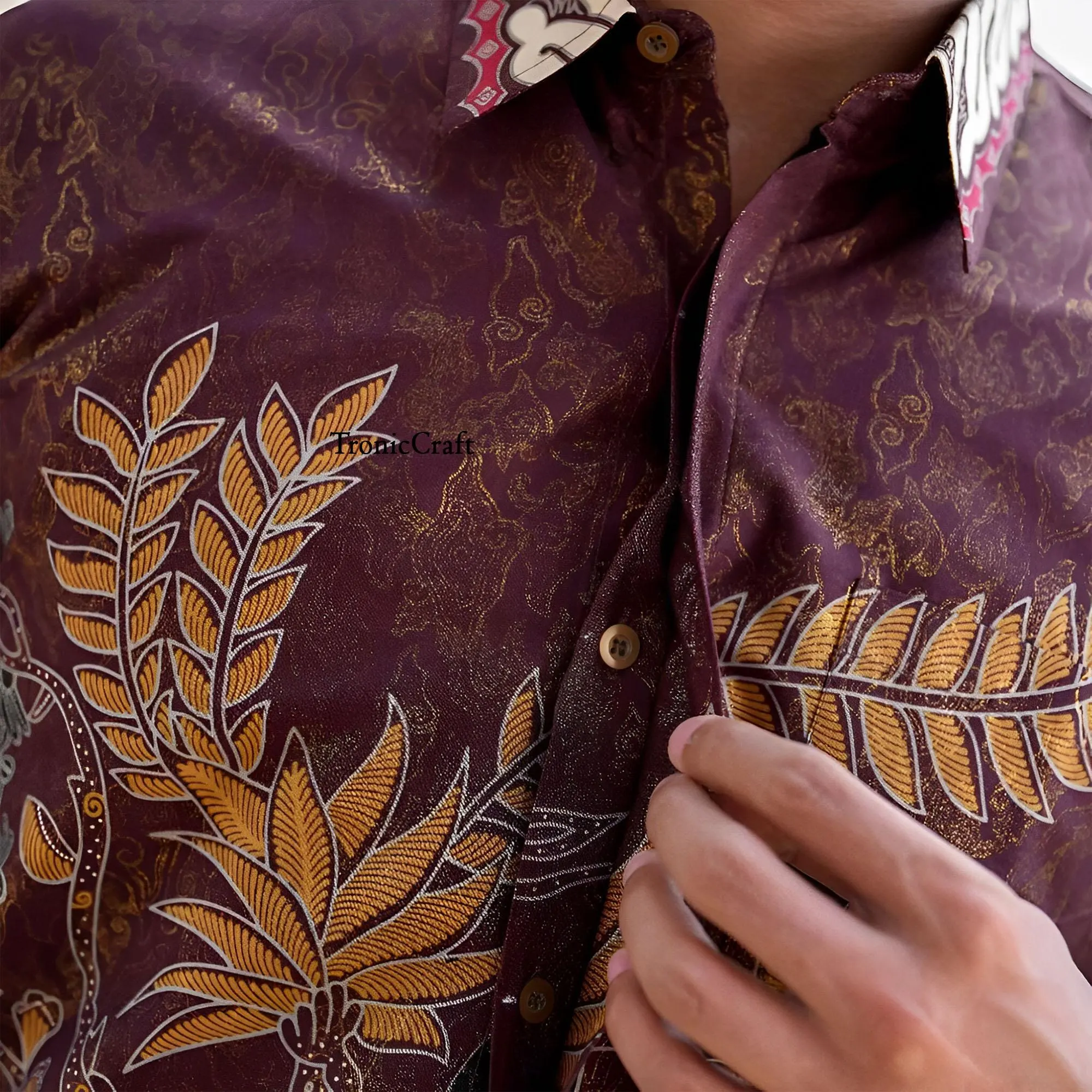 Batik Kalingga Brown Elegant and Comfortable Regular Fit Men's Shirt,Men Batik,Batik,Men Batik Shirt,Men's Batik Shirts,Batik Shirt