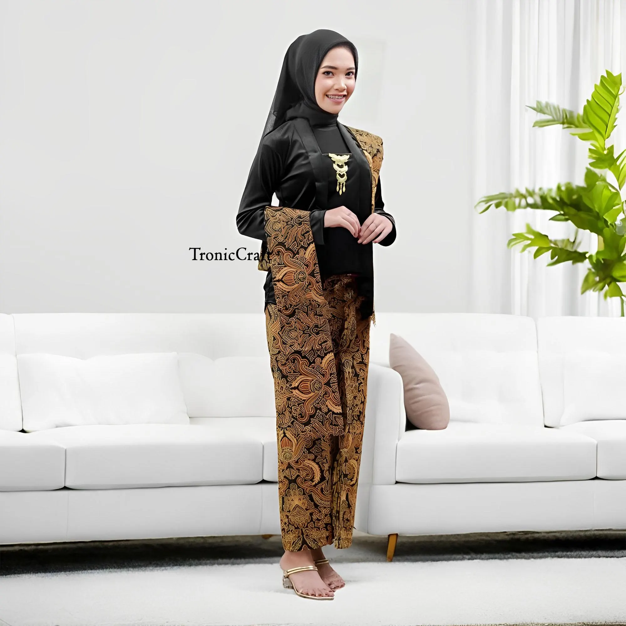 Instant Velvet Kebaya with Balinese Banana Motif Shawl Elegant and Comfortable,Kebaya Dress,Kebaya,Kebaya Modern,Kebaya Encim,Kebaya Bali
