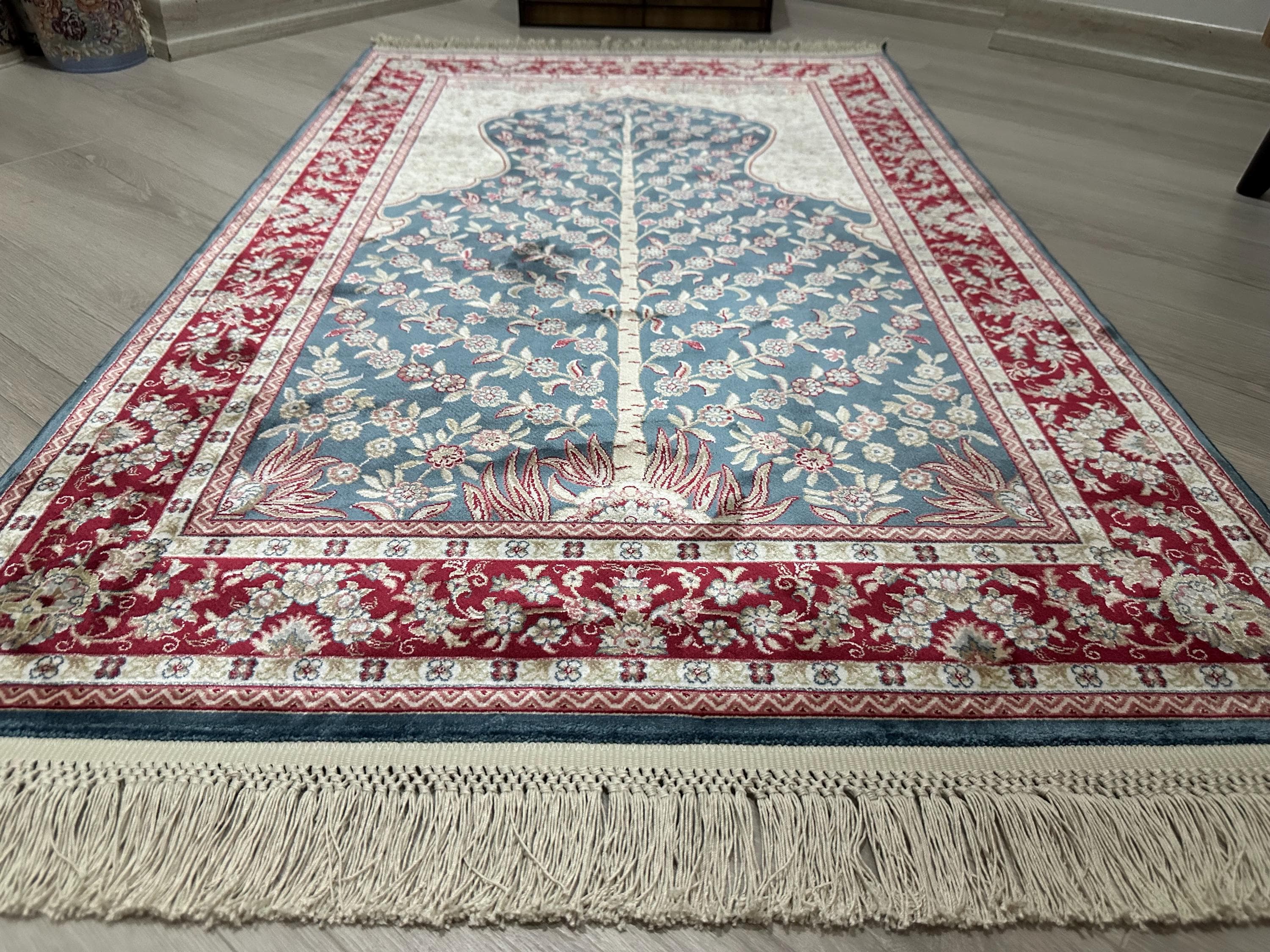 Mıhrab Design Prayer Mat Rug, 3x4 Ft Bamboo Silk Sajjadah Carpet, Prayer Rug For Mıslim Islamic Home Decor, Unique Prayer Rug,Turkish Carpet - image 3