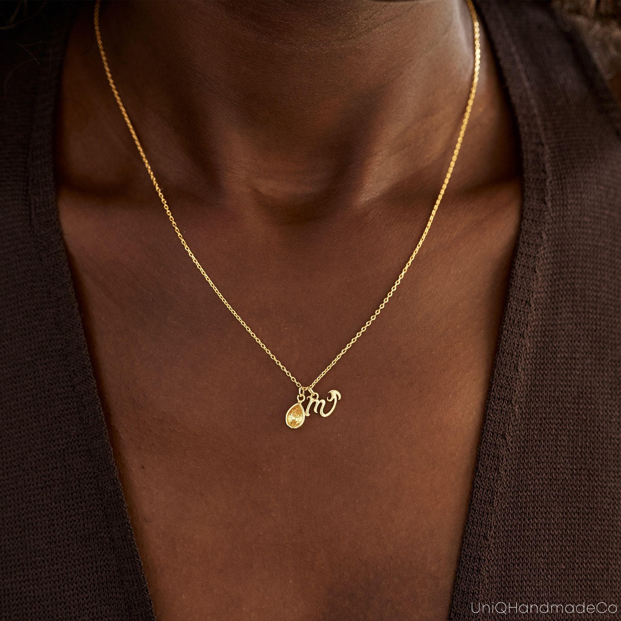 Zodiac Moon Necklace with Birthstone, Tiny Zodiac Pendant, Horoscope Necklace, Custom Zodiac Gemini Silver Necklace, Christmas Gift