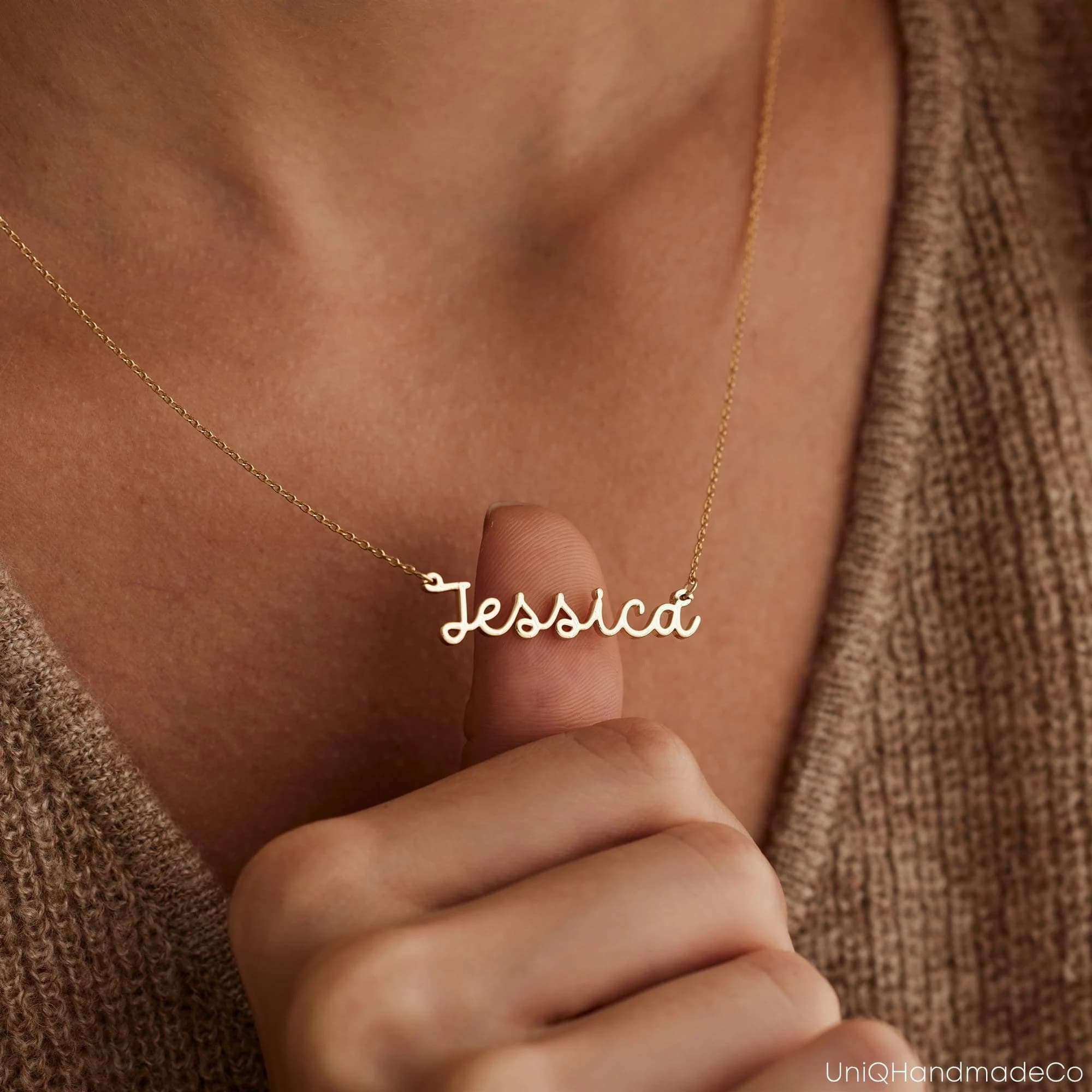 Dainty Name Necklace, Custom 18K Gold Plated Name Necklace, Cute Name Necklace, Kids Name Necklace, Birthday Gift for Her, Teacher Gift