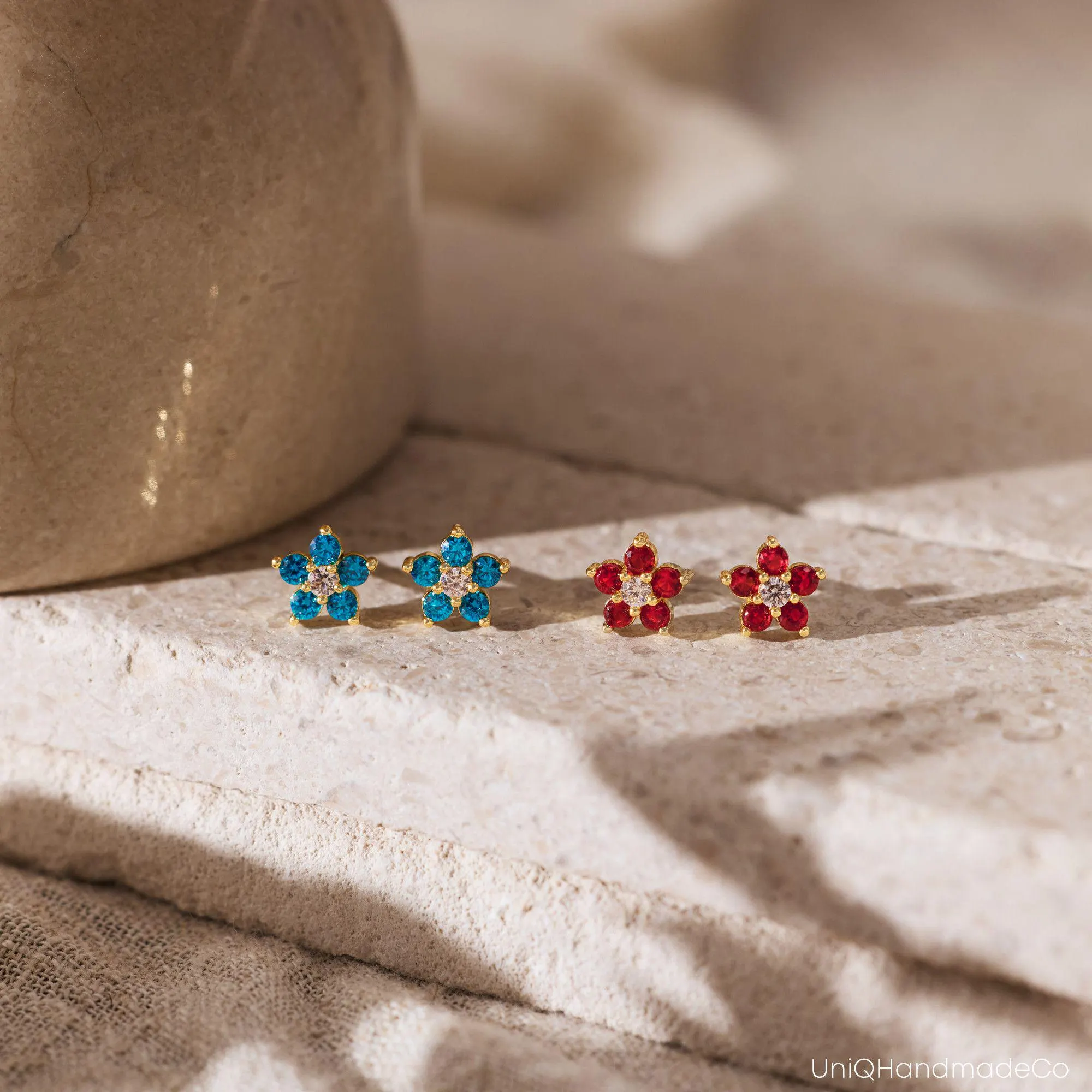 Dainty Flower Birthstone Necklace, Family Birthstone Necklace, Mothers Necklace, Birthstone Jewellery, Birthday Gift for Her,Christmas Gift - image 3