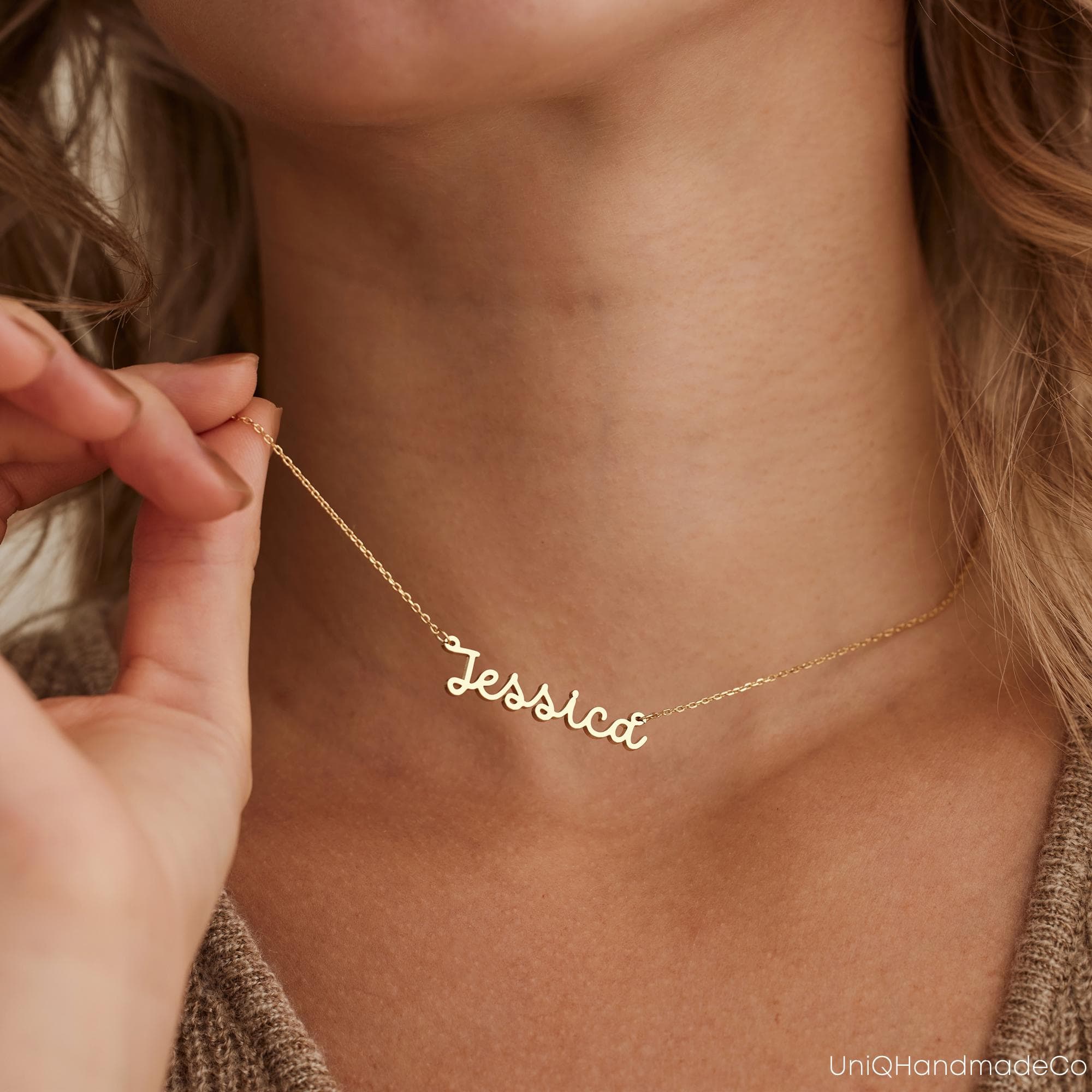 Dainty Name Necklace, Custom 18K Gold Plated Name Necklace, Cute Name Necklace, Kids Name Necklace, Birthday Gift for Her, Teacher Gift - image 4