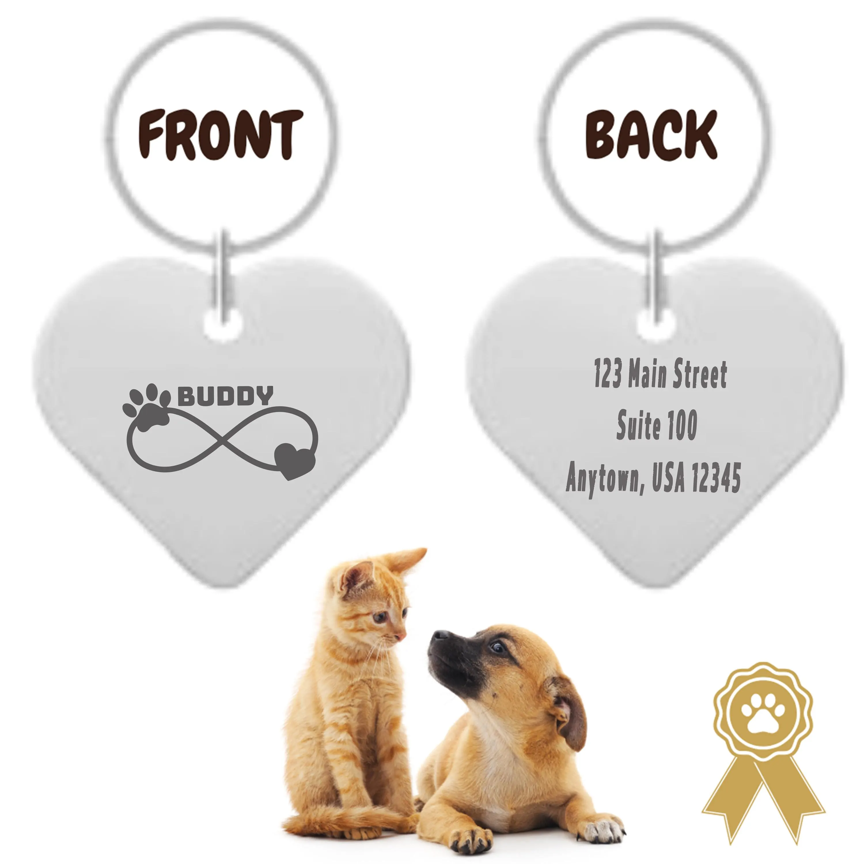 Personalized Pet ID Tag: Engraved Metal, Custom Dog Cat Collar - image 4