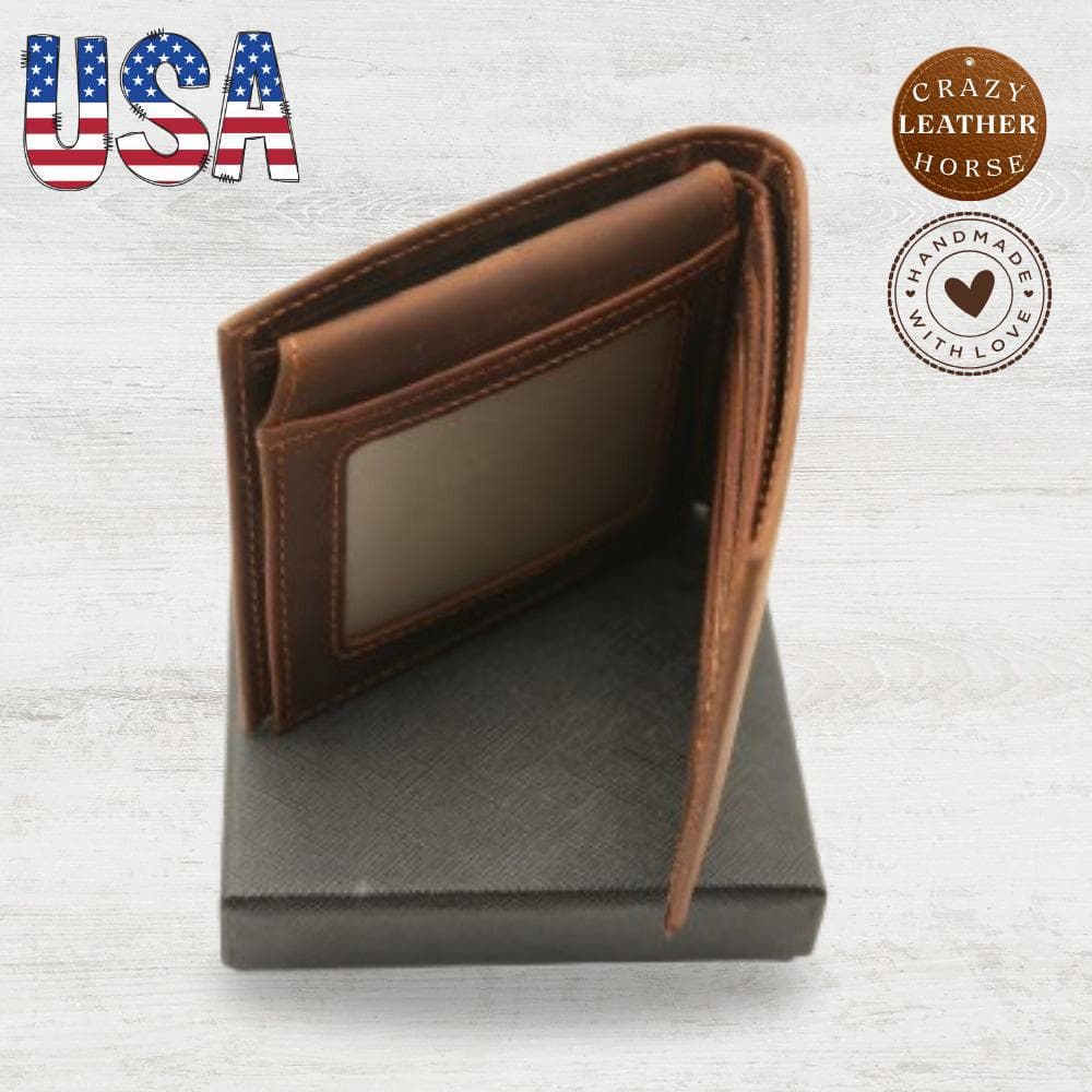 Personalized Leather Wallet Fishing Gift for Men, Personalized Hunter Wallet with Fish, Fisherman Gift for Men, Outdoorsman Gift, Dad - image 5