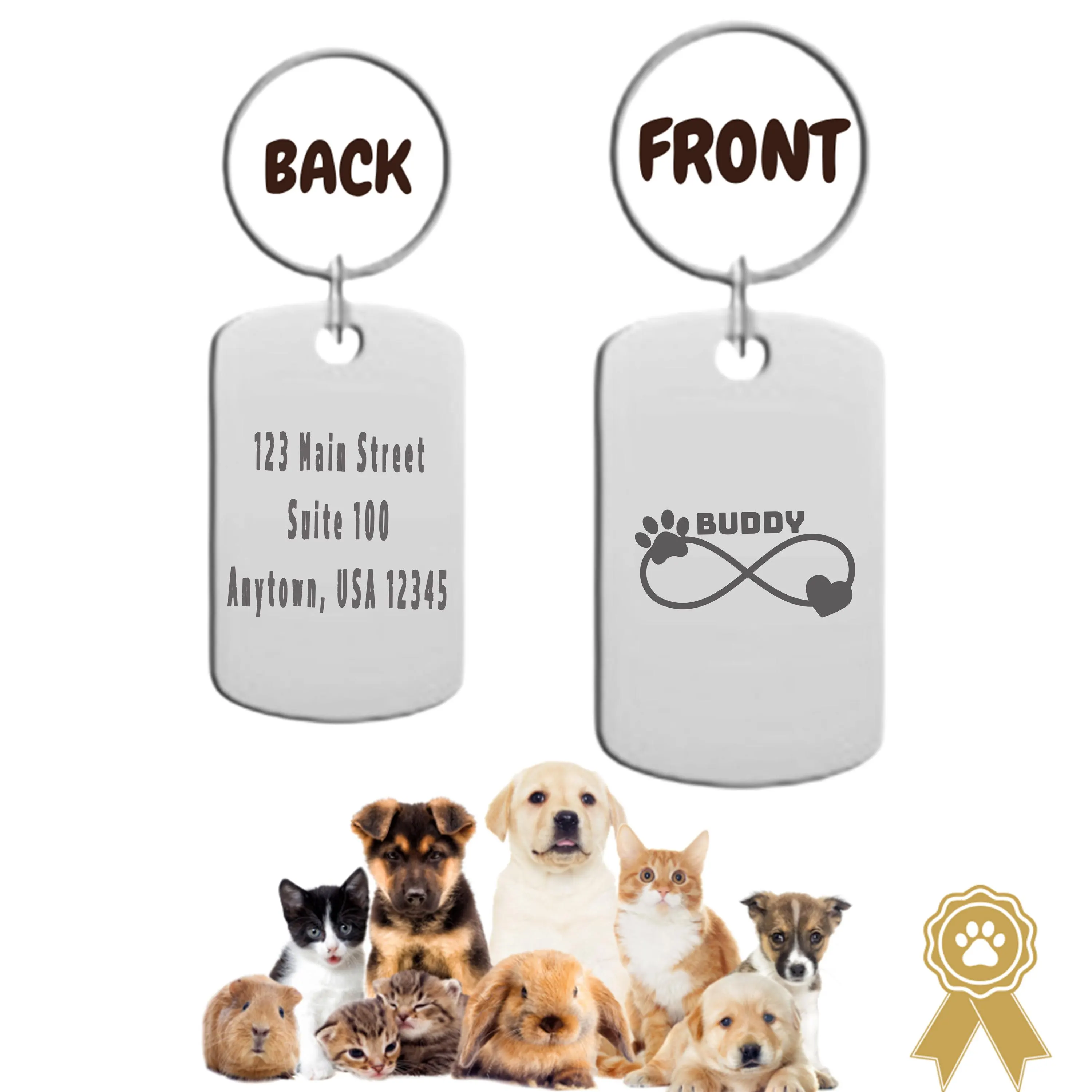 Personalized Pet ID Tag: Engraved Metal, Custom Dog Cat Collar