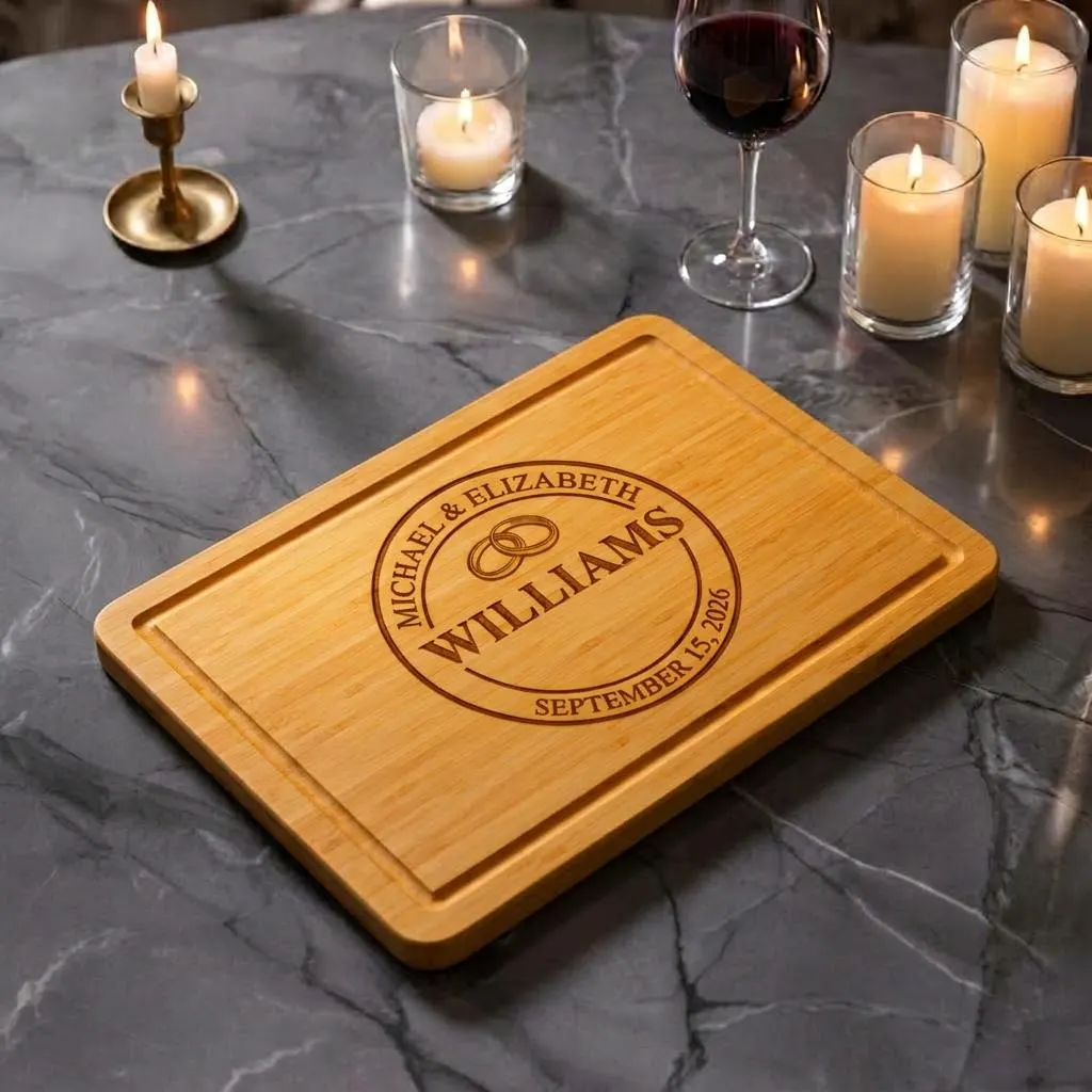 Personalized Wedding Cutting Board, Engraved Couple Gift, Anniversary/Engagement Gift, Custom Charcuterie Board, Gift for Mom Kitchen - image 2