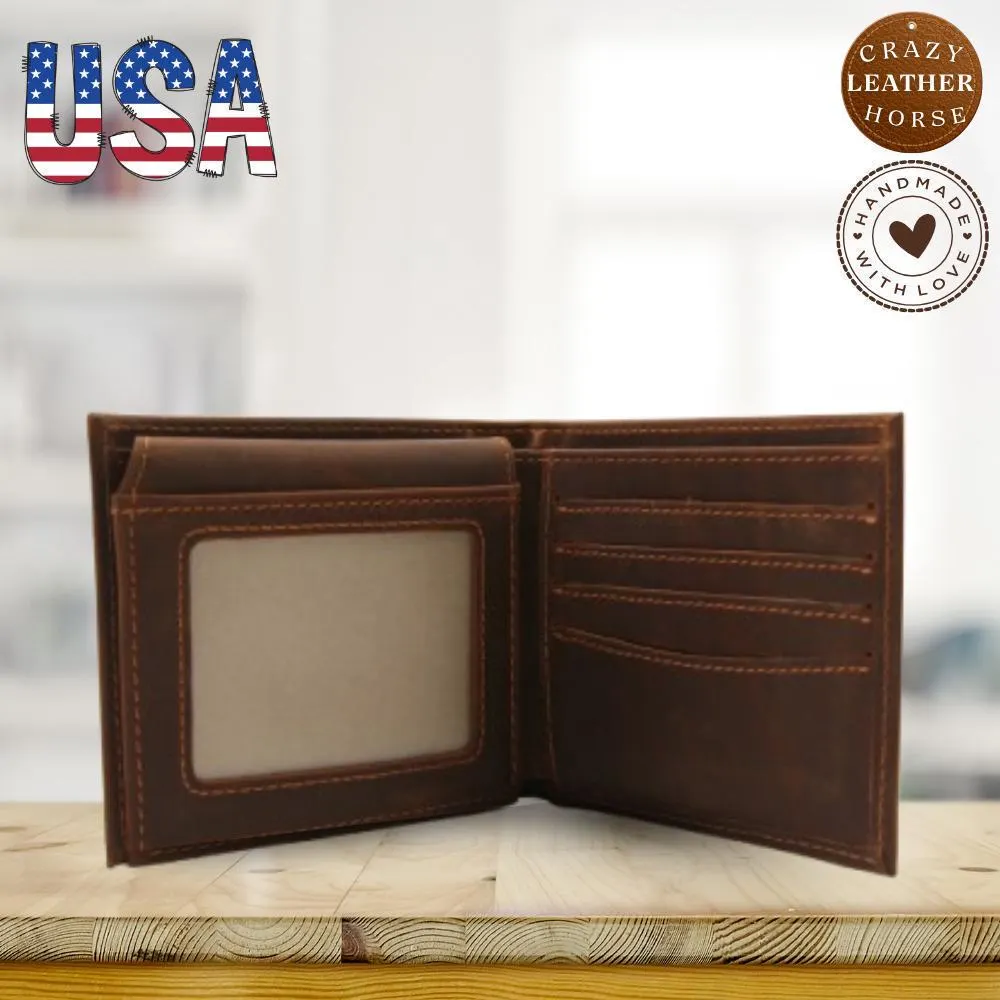 Personalized Leather Wallet Fishing Gift for Men, Personalized Hunter Wallet with Fish, Fisherman Gift for Men, Outdoorsman Gift, Dad - image 4