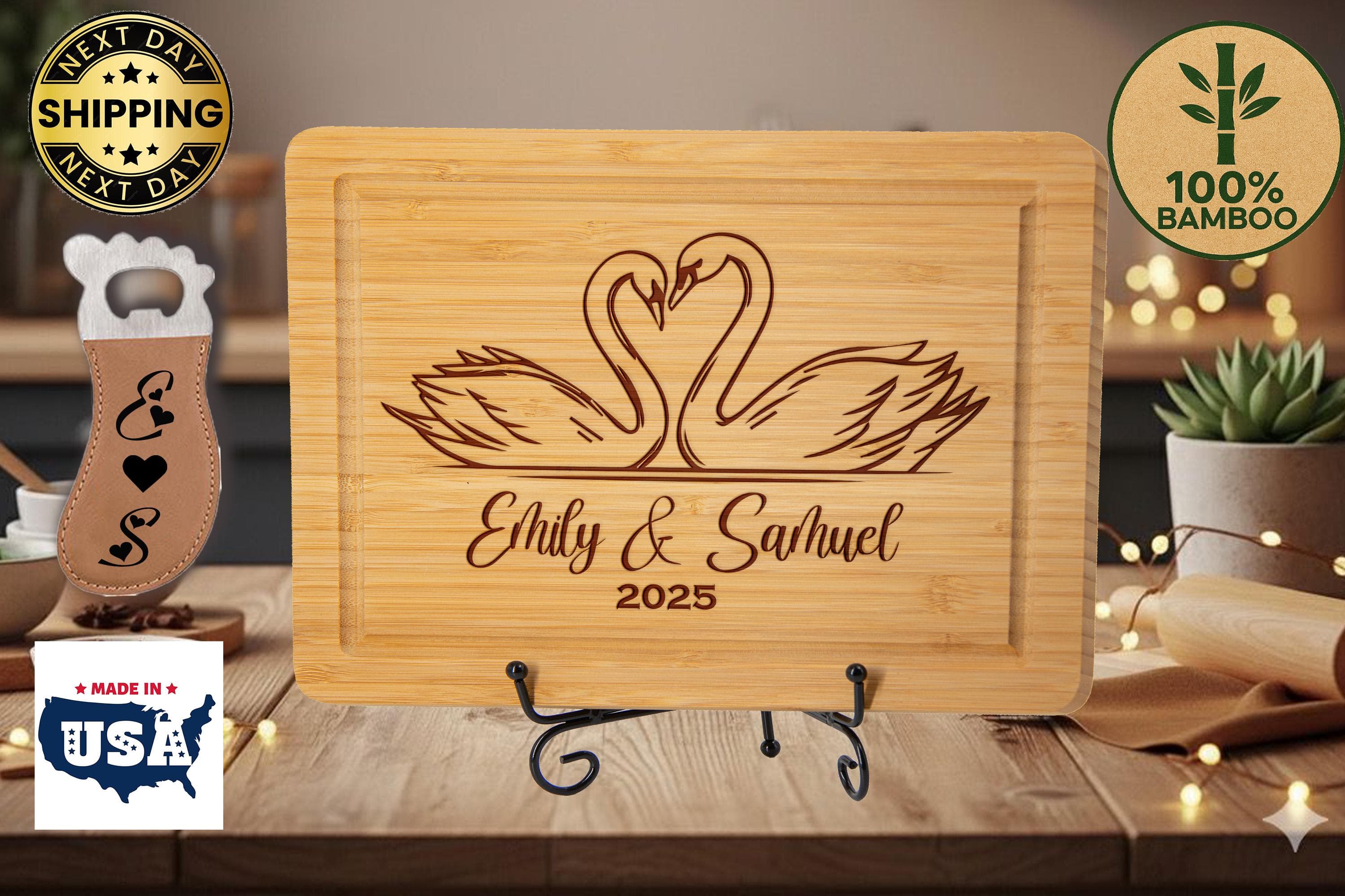 Personalized Anniversary Cutting Board – Custom Engraved Wedding Gift, Valentine’s Day Gift for Couple, Housewarming Kitchen Decor - image 5
