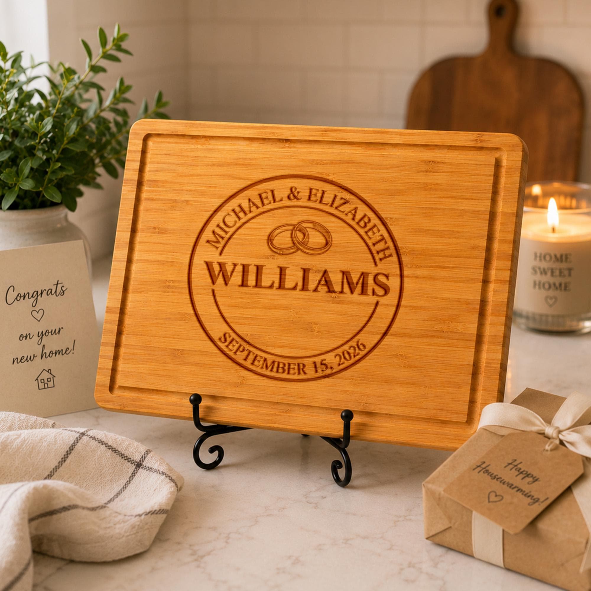 Personalized Wedding Cutting Board, Engraved Couple Gift, Anniversary/Engagement Gift, Custom Charcuterie Board, Gift for Mom Kitchen - image 3
