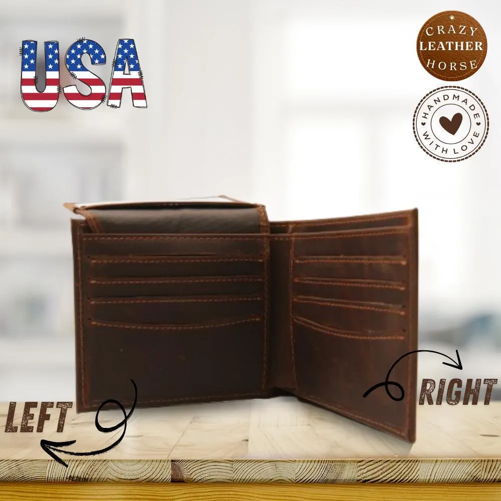 Personalized Leather Wallet Fishing Gift for Men, Personalized Hunter Wallet with Fish, Fisherman Gift for Men, Outdoorsman Gift, Dad - image 3
