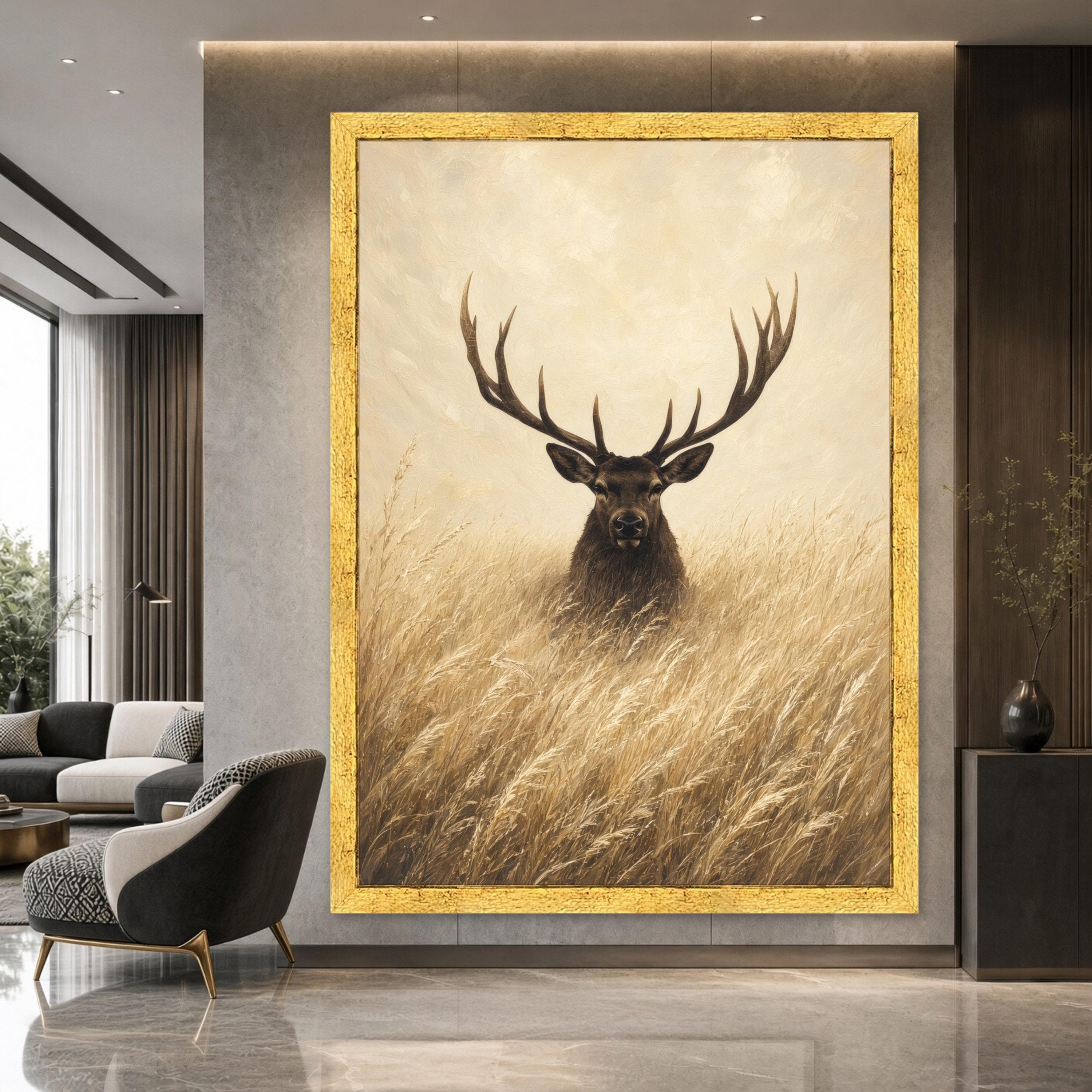 Majestic Deer Wall Art Print, Nature Canvas Print, Rustic Animal Decor for Living Room, Bedroom, Wildlife Home Decoration - image 5