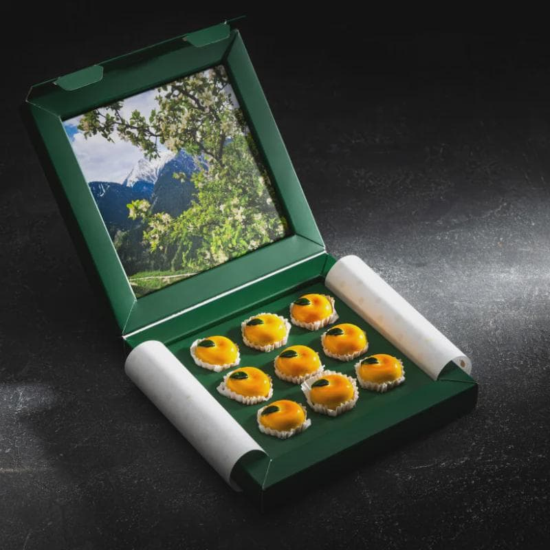 Qazaq Apple White Chocolate Gift Box with Apple Jam, Cinnamon & Caramel, Premium Kazakh Gourmet Chocolate Candy 108g