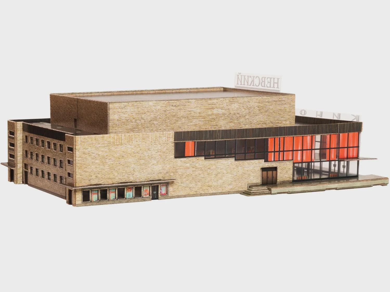 Soviet Cinema Model Kit 1:220 Scale – USSR Movie Theater 3D Puzzle with LED Light Modernist Architecture - image 5