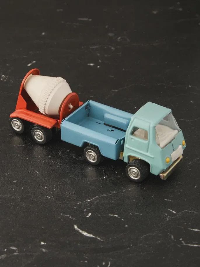 Vintage Soviet Metal Cement Mixer Truck with Trailer ā USSR Diecast Toy, Retro Collectible Construction Vehicle 1980 - image 5