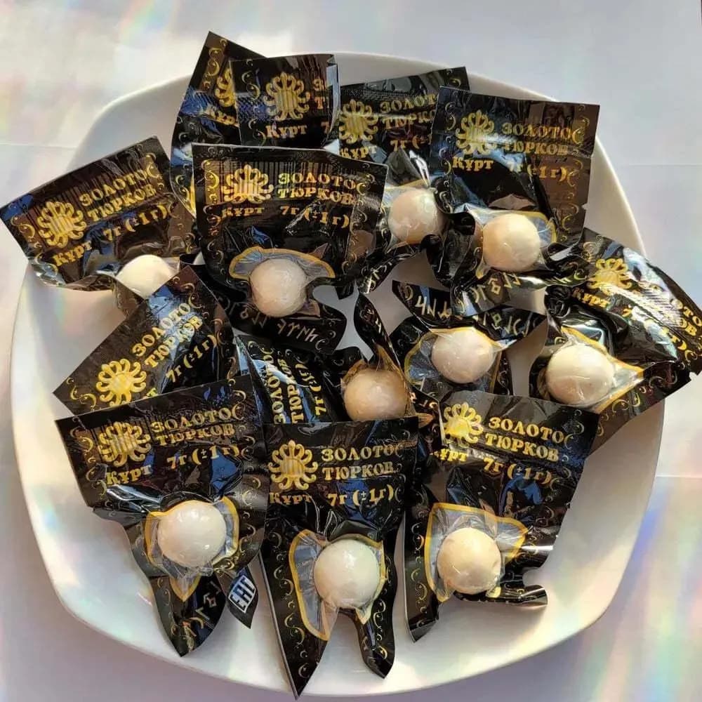 Traditional Kazakh Kurt Cheese Balls – Dried Nomad Snack – High-Protein Savory Treat – 36pcs * 7g Each