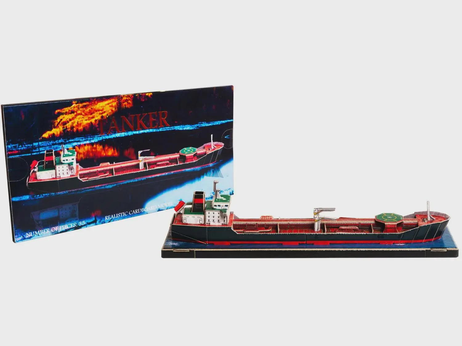 DIY 3D Oil Tanker Ship Model Kit – Cardboard Maritime Vessel, Paper Craft Boat Model for Display