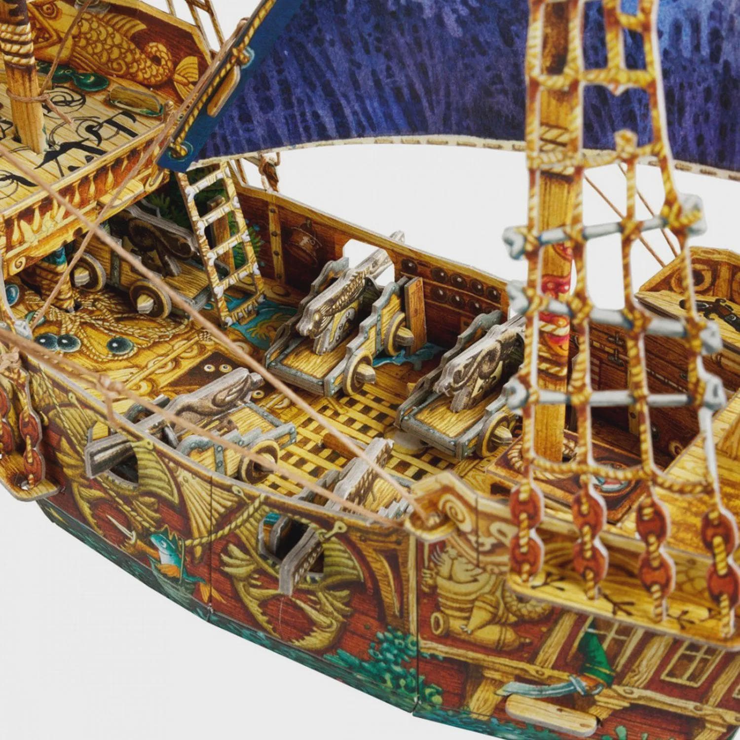 Pirate Ship 3D Paper Model Kit – Large Cardboard Sailing Ship Puzzle Display Decor 41 cm - image 5