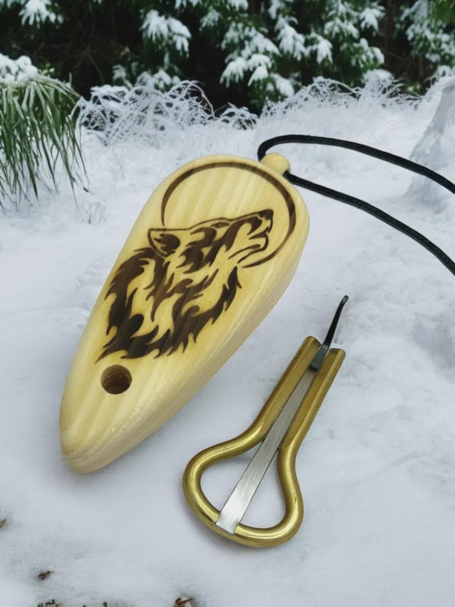 Northern Jaw Harp Meditation Wolf Case Altai Komus Brass Mouth Harp Shamanic Instrument Overtone Music Gift for Musicians