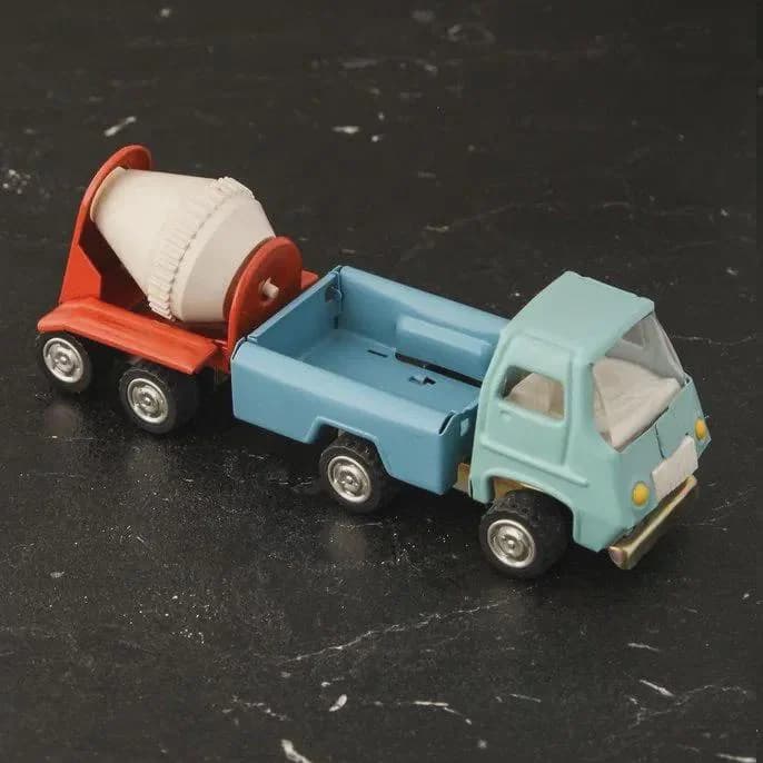 Vintage Soviet Metal Cement Mixer Truck with Trailer – USSR Diecast Toy, Retro Collectible Construction Vehicle 1980