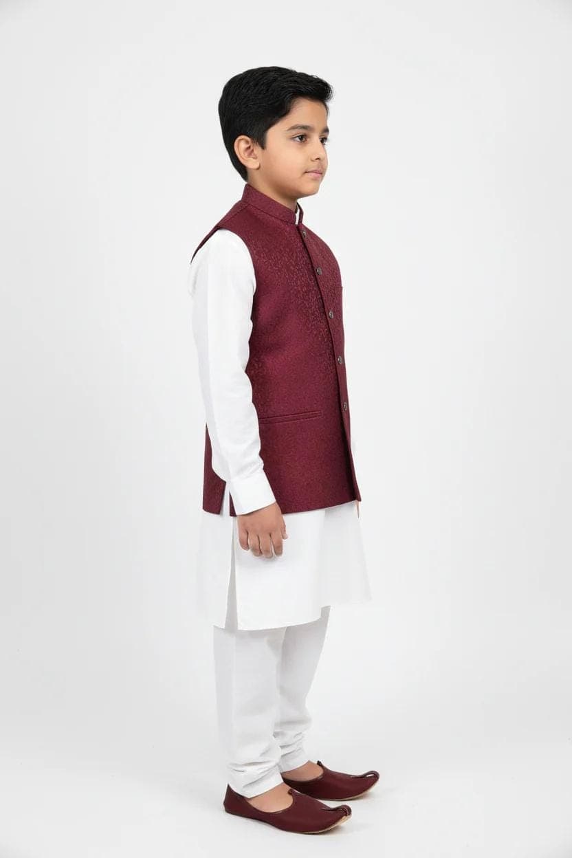Boy in Maroon Paisley Vine – Side No Pocket